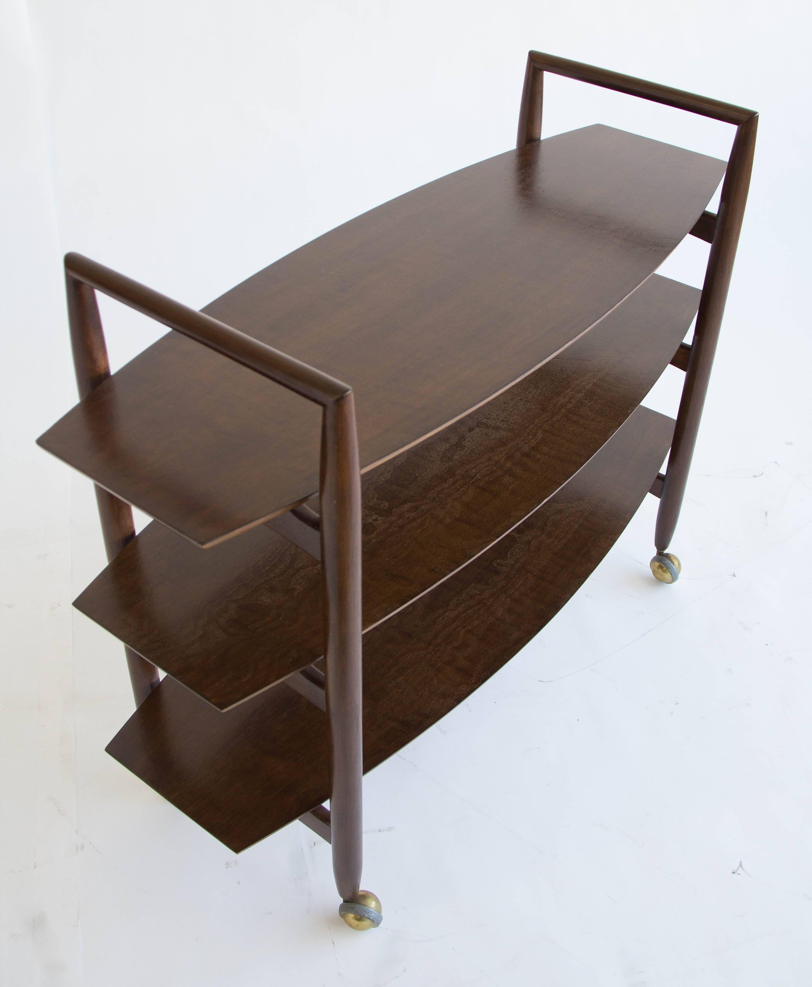 T.H. Robsjohn-Gibbings Trolley Bar Cart In Excellent Condition In Los Angeles, CA