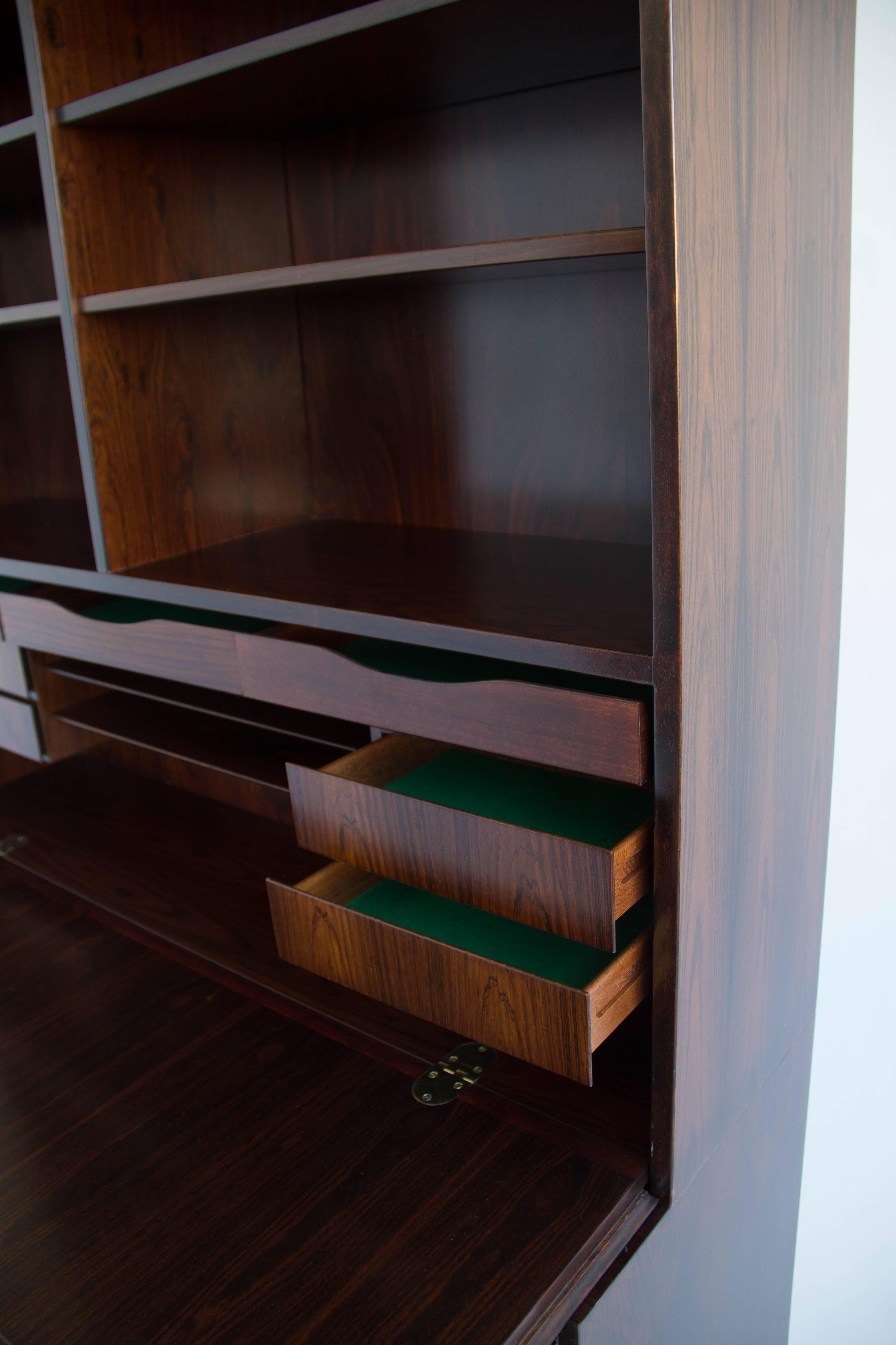 Gunni Oman Rosewood Desk and Shelving Unit In Excellent Condition In Los Angeles, CA