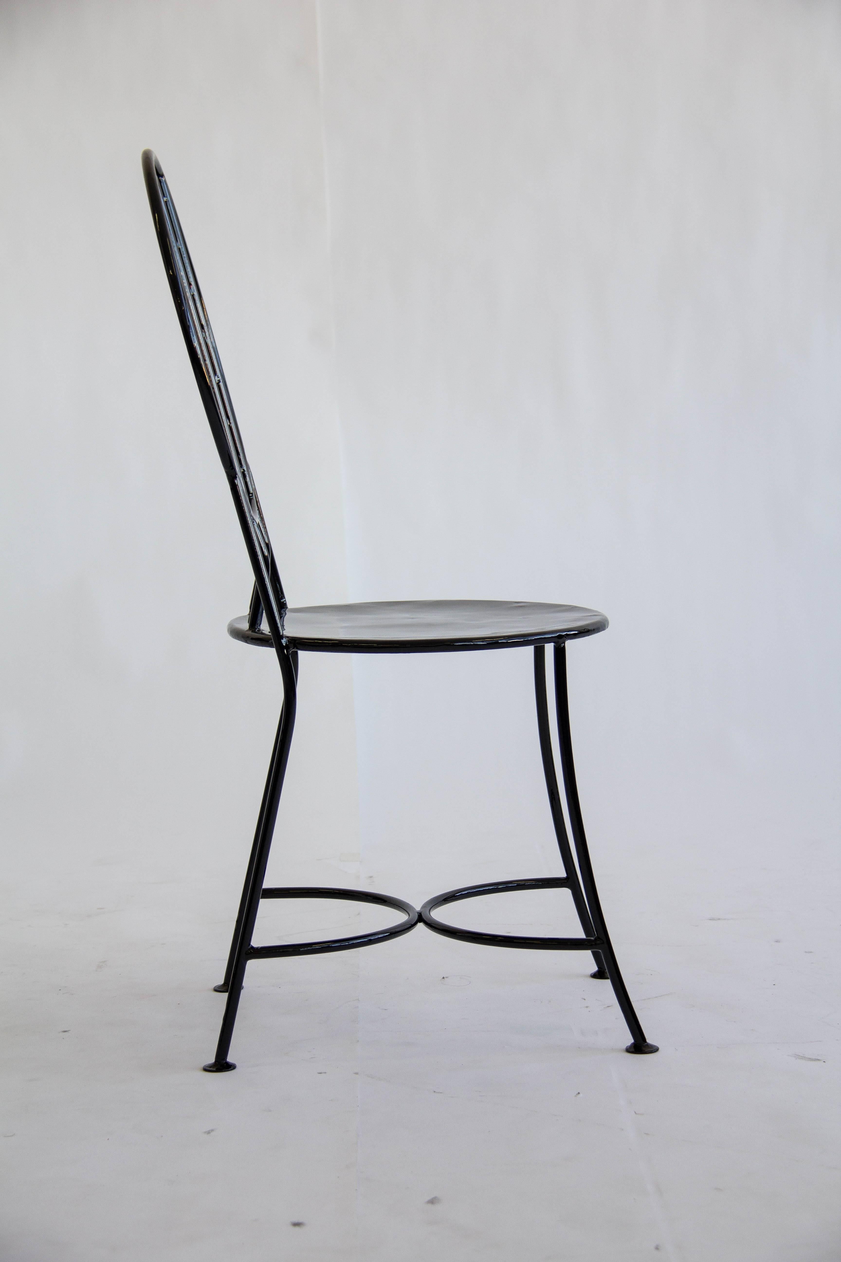Mid-20th Century Set of Wrought Iron Chairs in the Style of Frank Lloyd Wright's Midway Chair