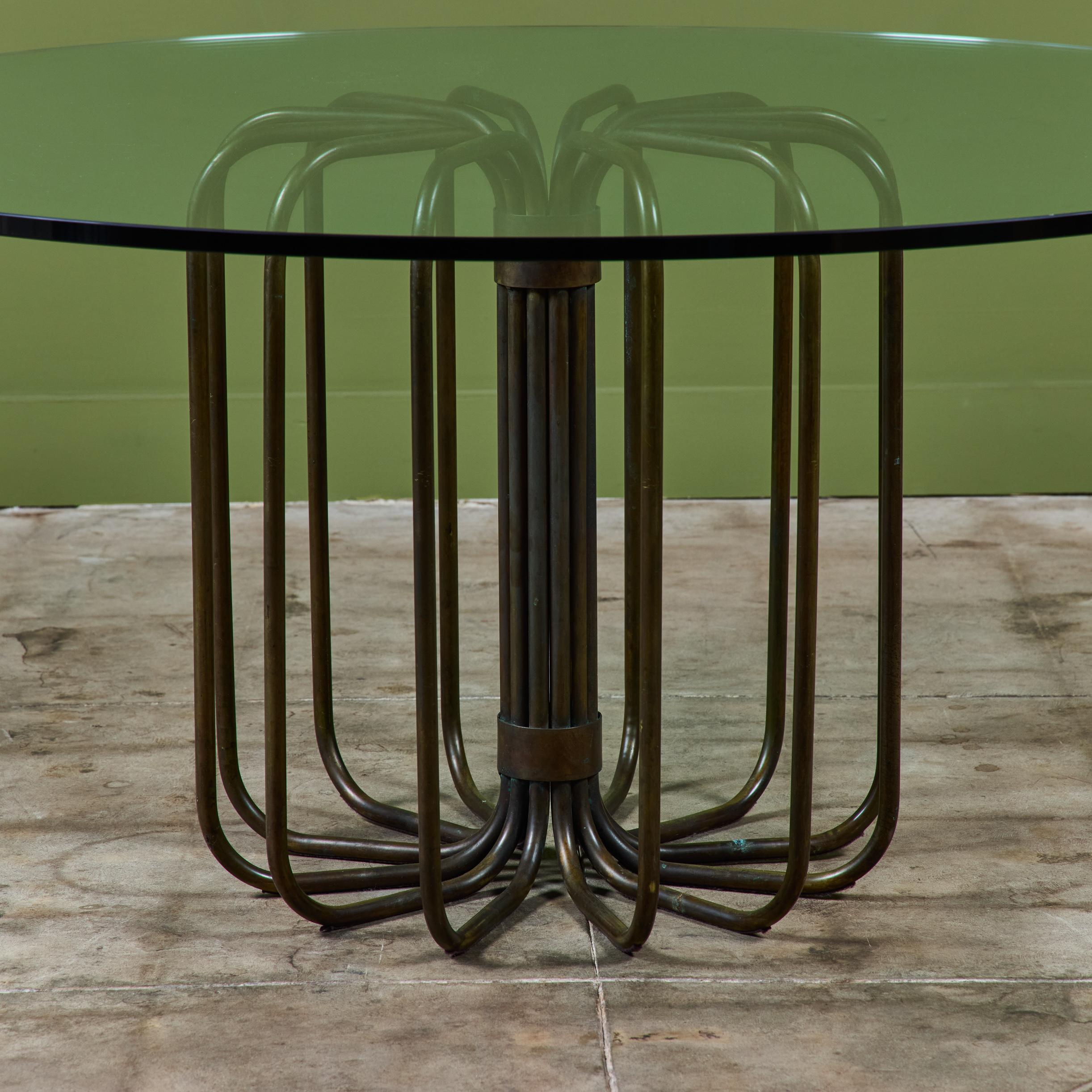 Late 20th Century Kipp Stewart Bronze Tube Patio Dining Table for Terra For Sale