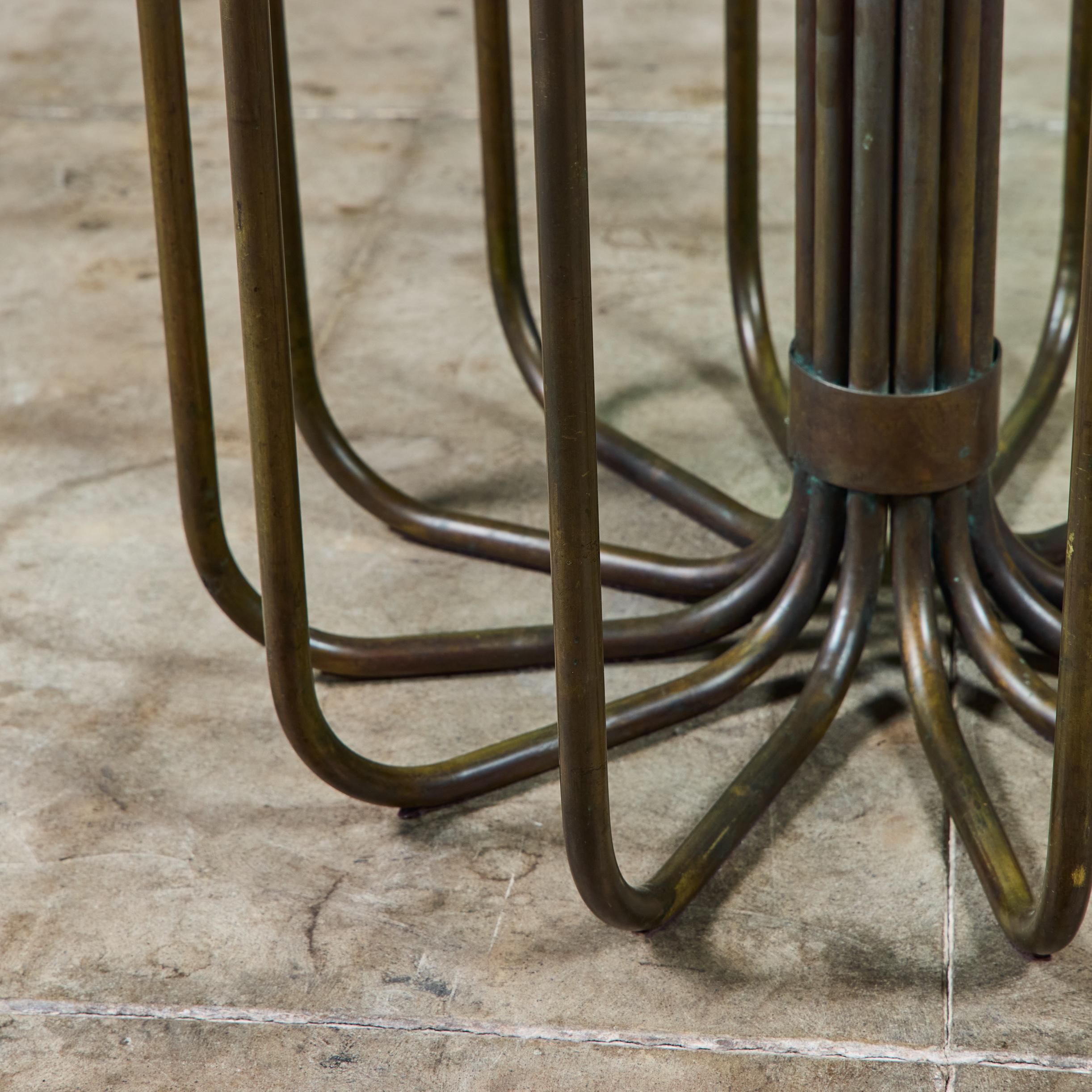 Mid-Century Modern Kipp Stewart Bronze Tube Patio Dining Table for Terra For Sale