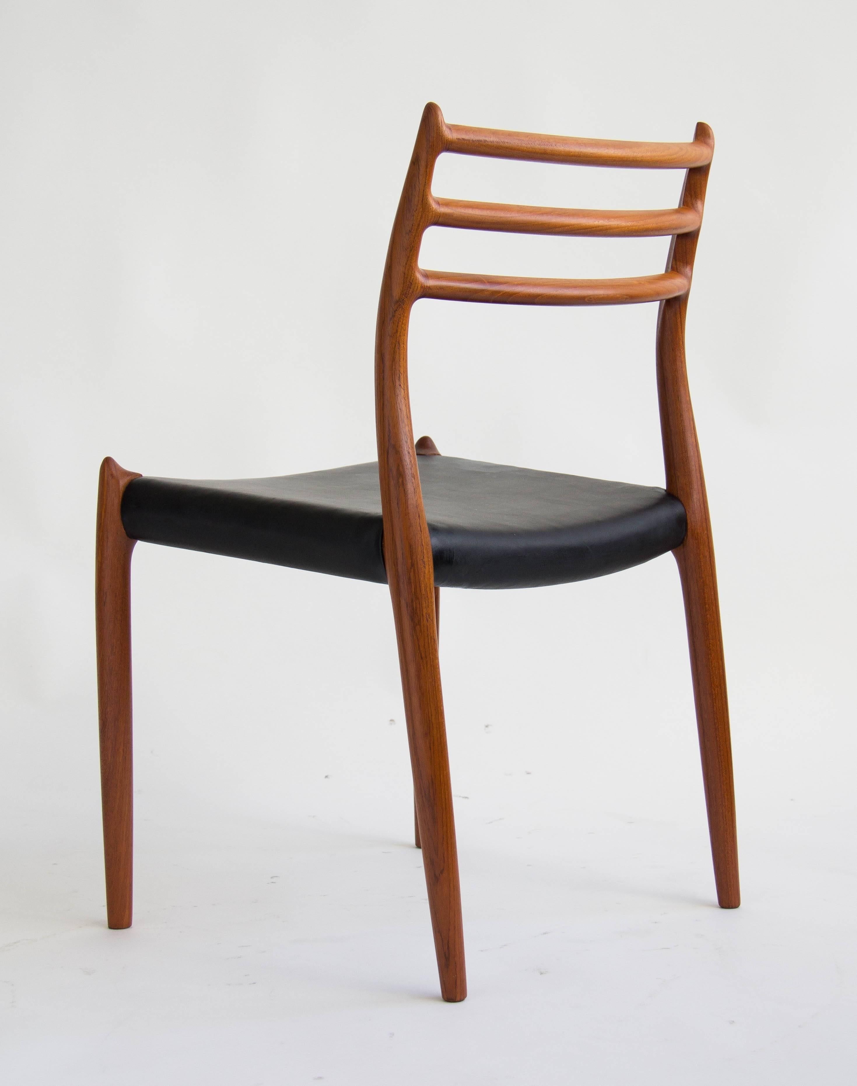 Mid-20th Century Set of Six No. 78 Dining Chairs by Niels Møller