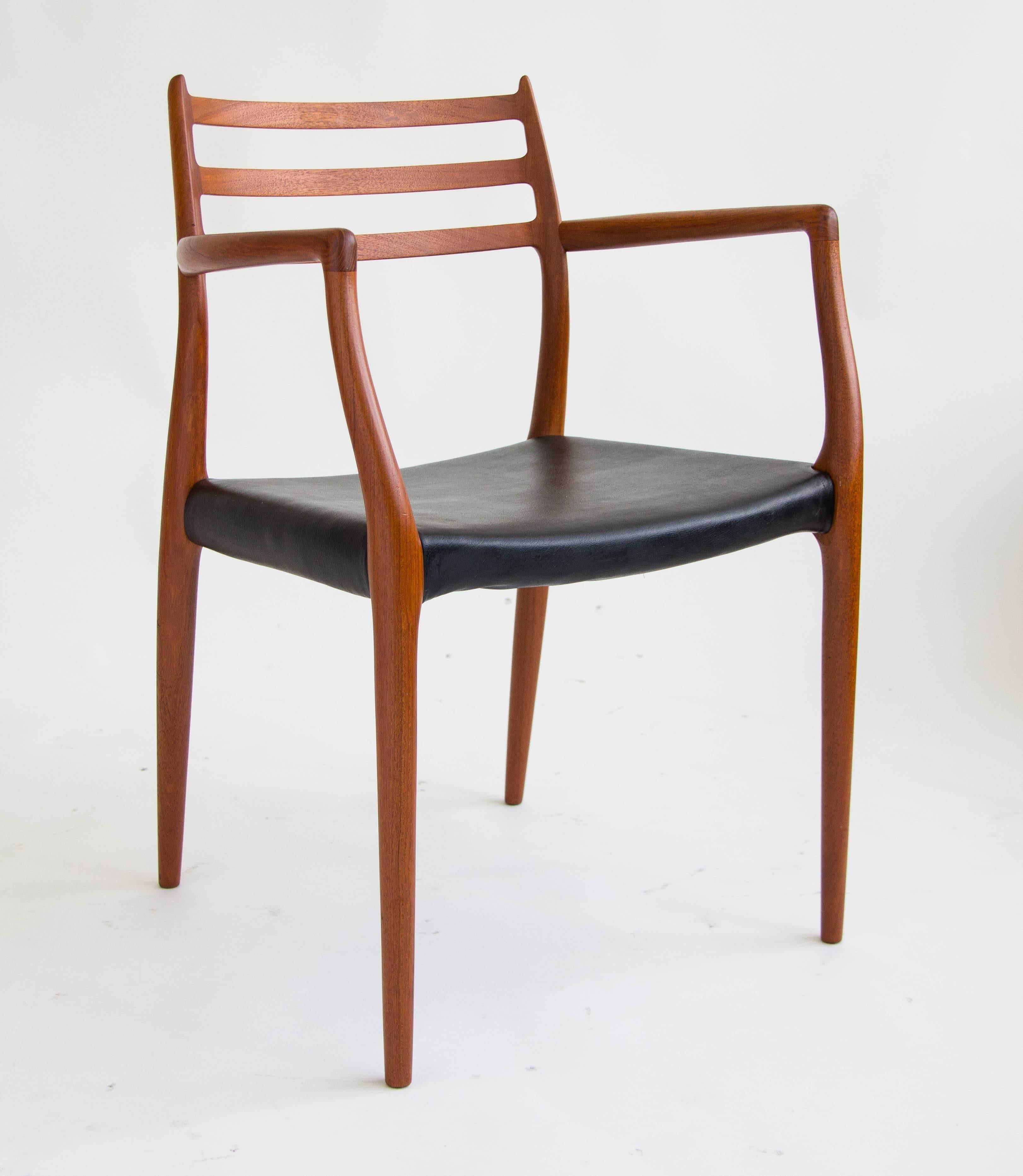 Mid-Century Modern Set of Six No. 78 Dining Chairs by Niels Møller