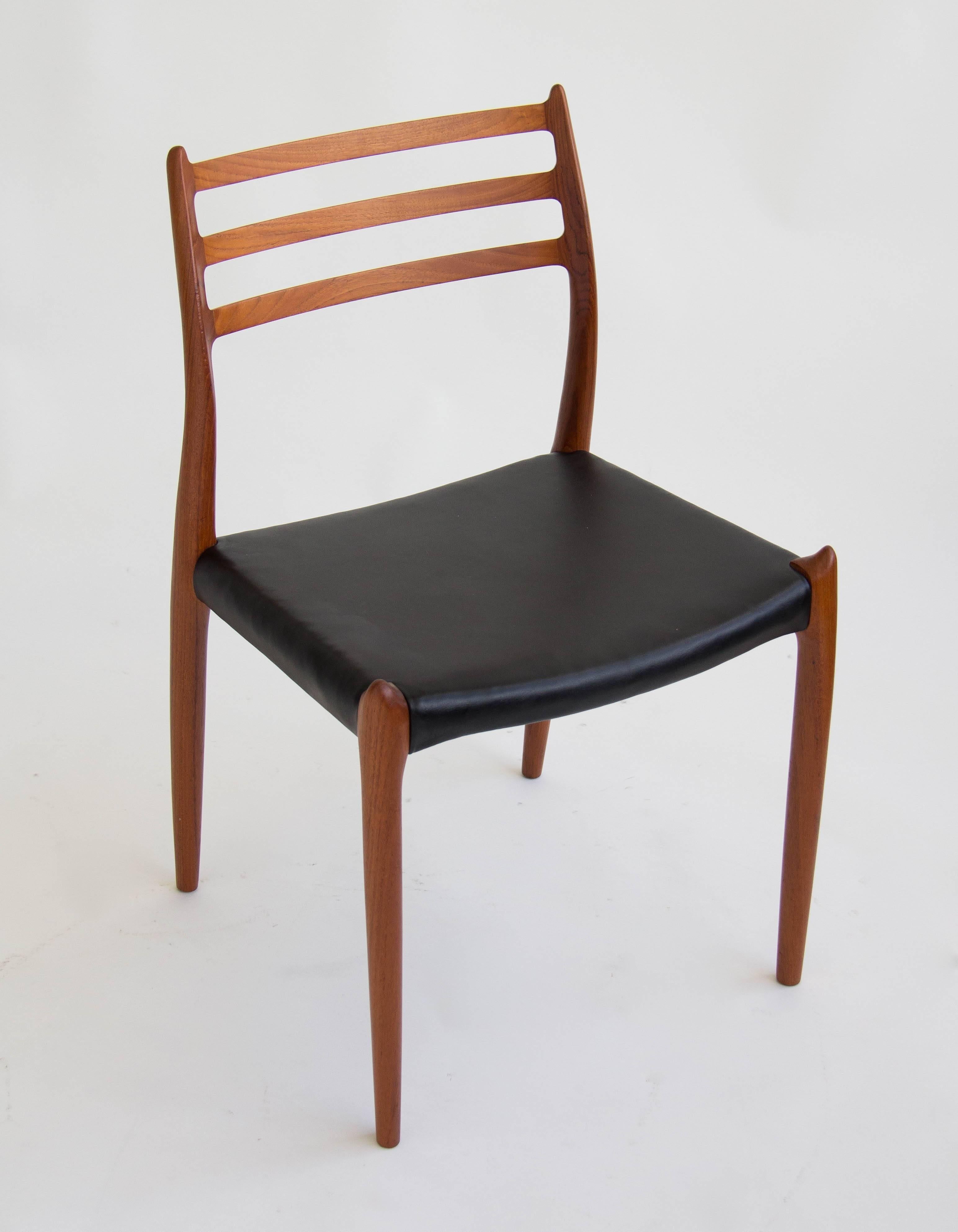 Teak Set of Six No. 78 Dining Chairs by Niels Møller