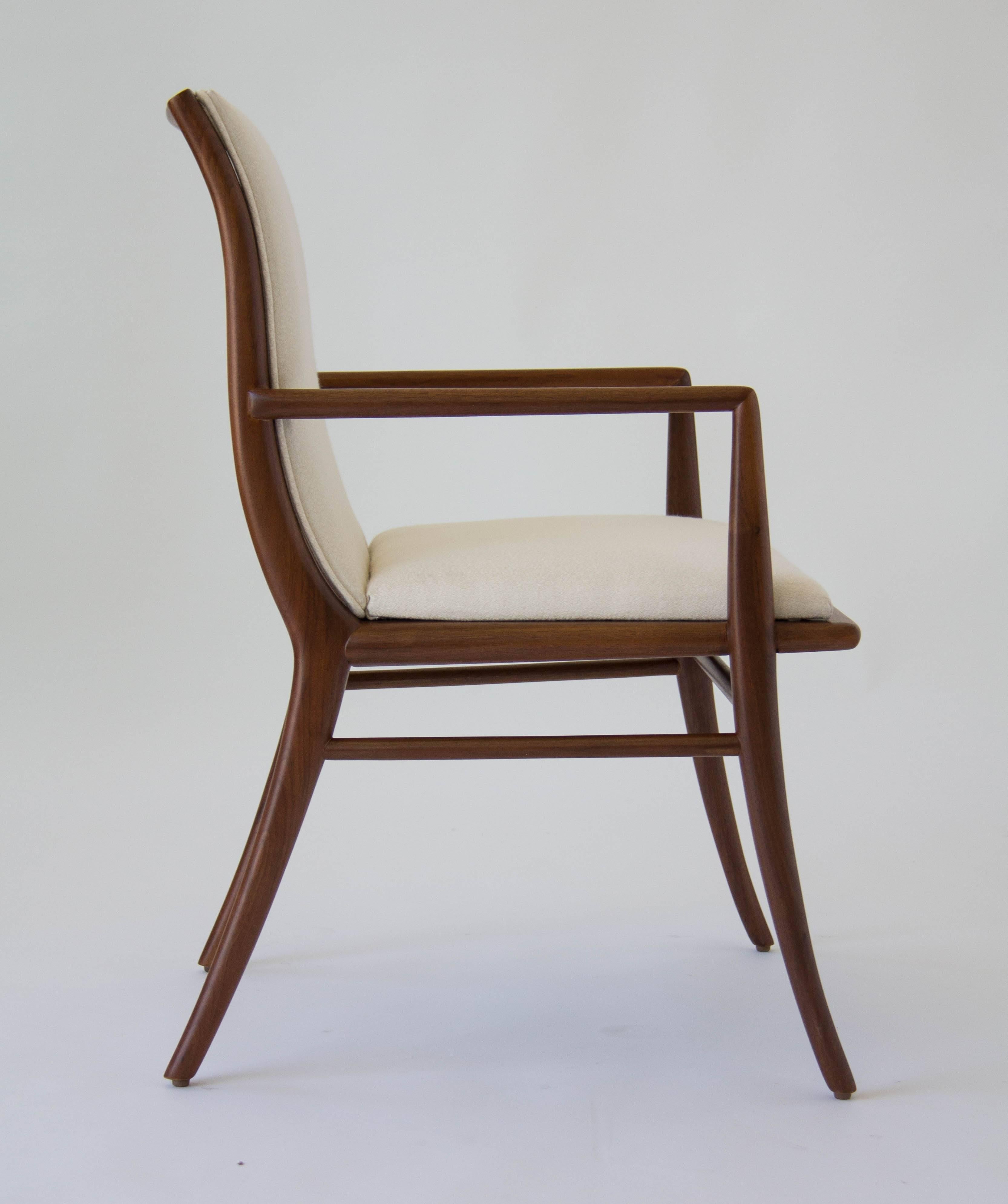 Mid-20th Century T.H. Robsjohn-Gibbings for Widdicomb Sabre-Leg Dining Chairs, Set of Six