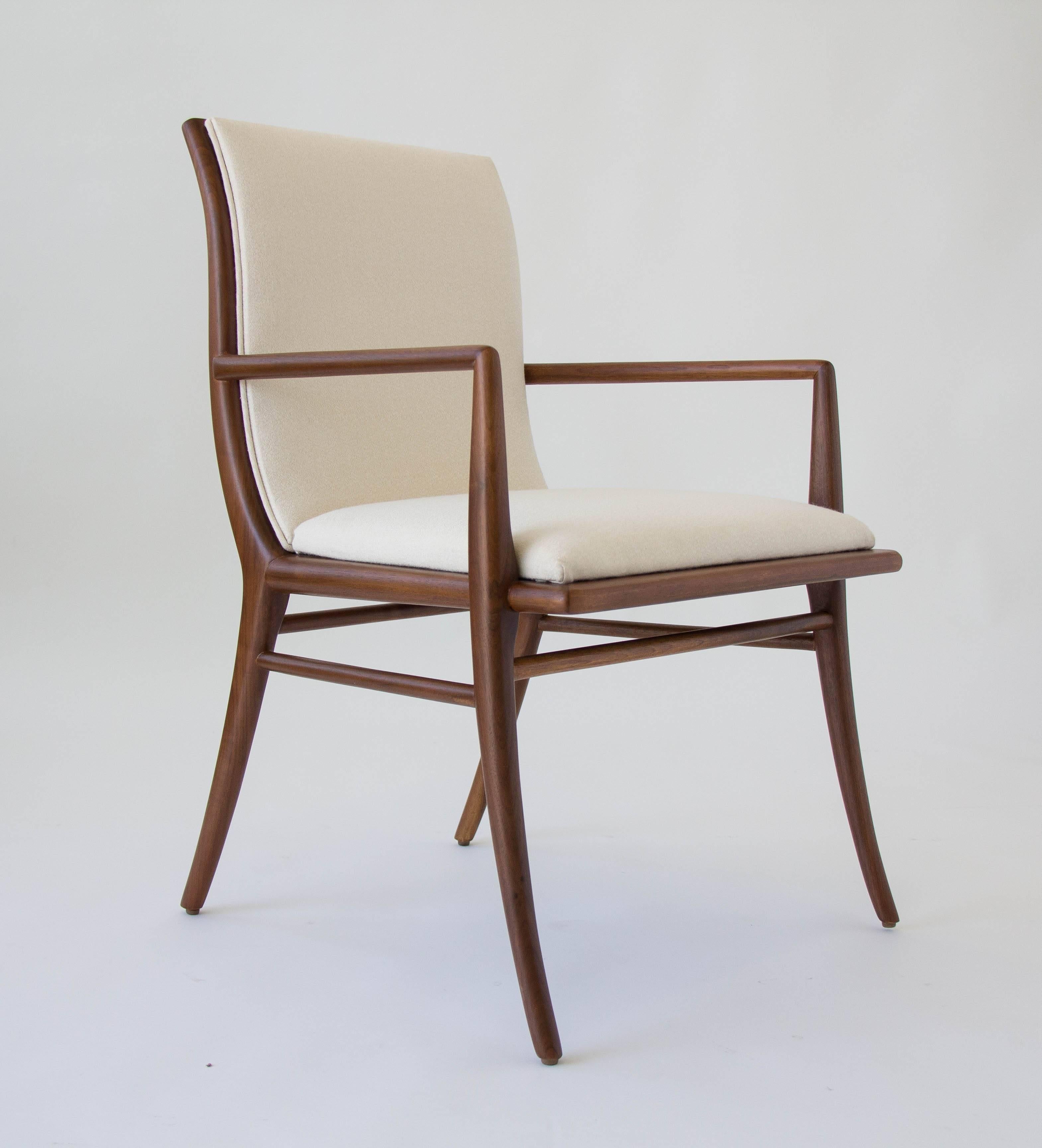 T.H. Robsjohn-Gibbings for Widdicomb Sabre-Leg Dining Chairs, Set of Six In Excellent Condition In Los Angeles, CA