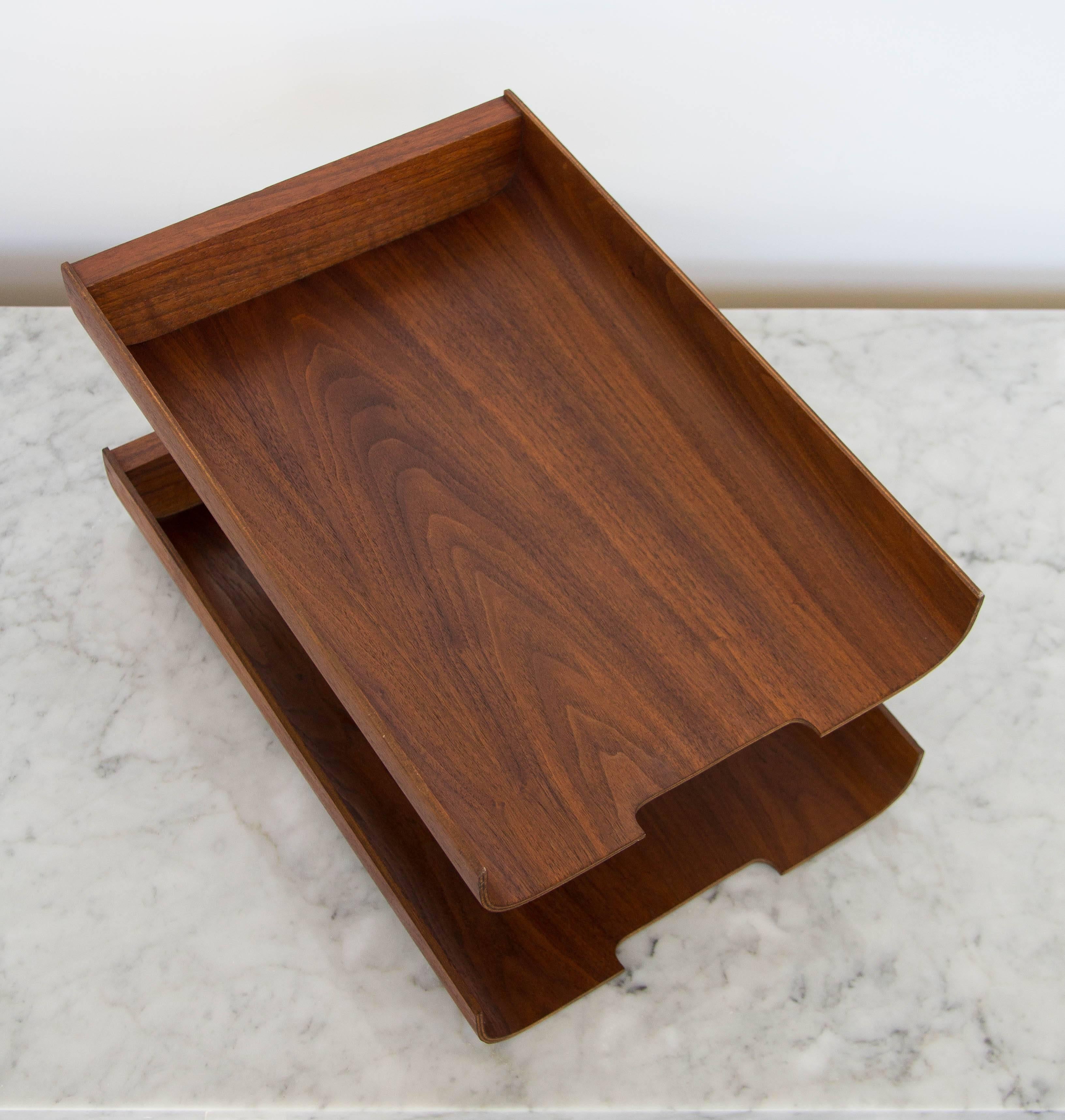 wooden letter tray