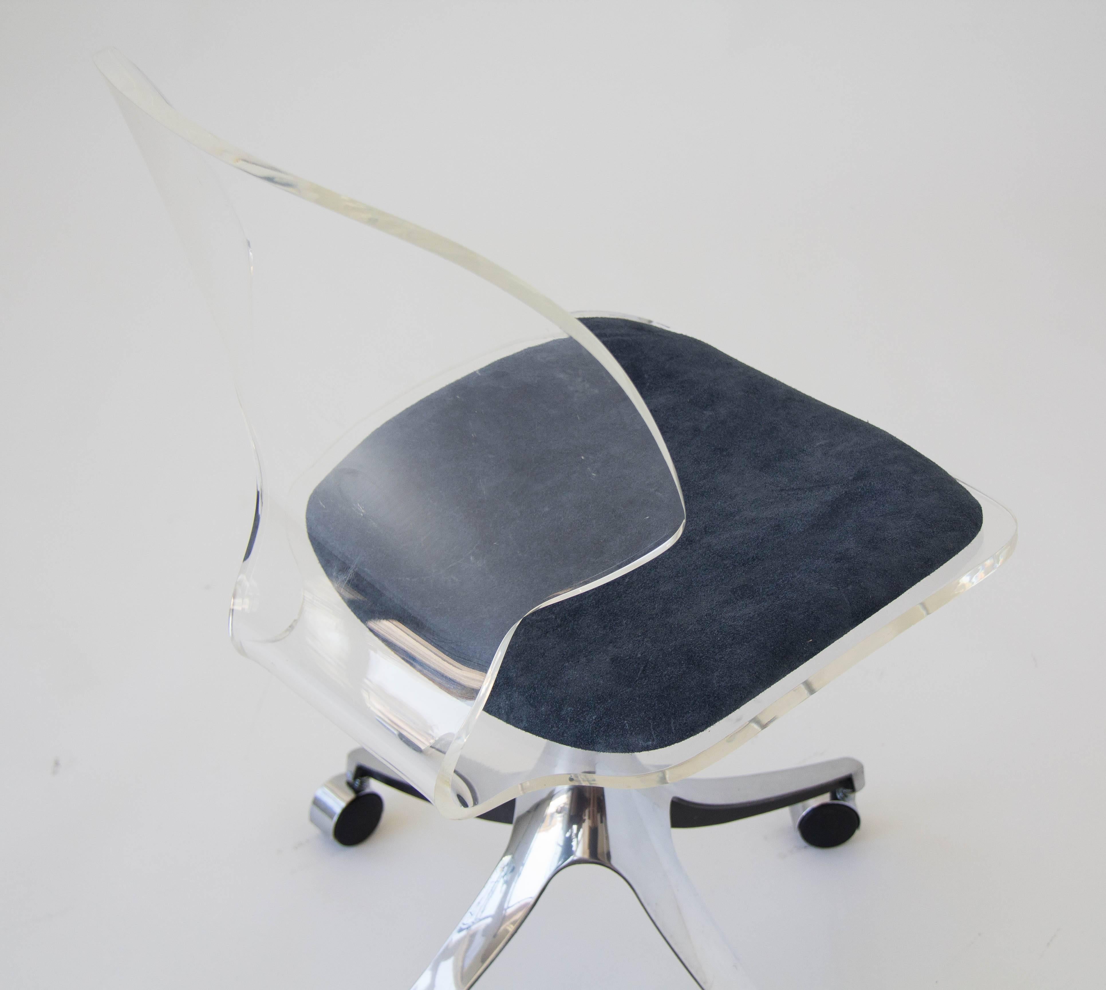 American Hill Manufacturing Co. Lucite Rolling Desk Chair