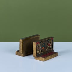 Bronze Bookends by Pompeian Bronze, Graphic Arts, USA, 1920s