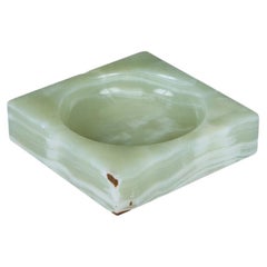 Polished Green Onyx Ashtray by Ronson, Italy, Vintage, Circa 1960s