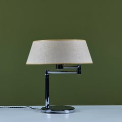 Walter Von Nessen Swing-Arm Table Lamp, Chrome & Stainless, USA, 1960s