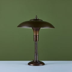 Tischlampe „Guardsman“ von Bert Dickerson für Faries, Messing und Stahl, 1930er Jahre