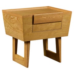 Paul Laszlo Oak Nightstand for Brown Saltman, Tapered Design, 1950s