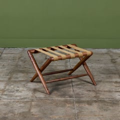 T.H. Robsjohn-Gibbings Walnut Luggage Rack, Widdicomb, 1950s USA