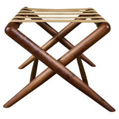 T.H. Robsjohn-Gibbings Walnut Luggage Rack, Widdicomb, 1950s USA