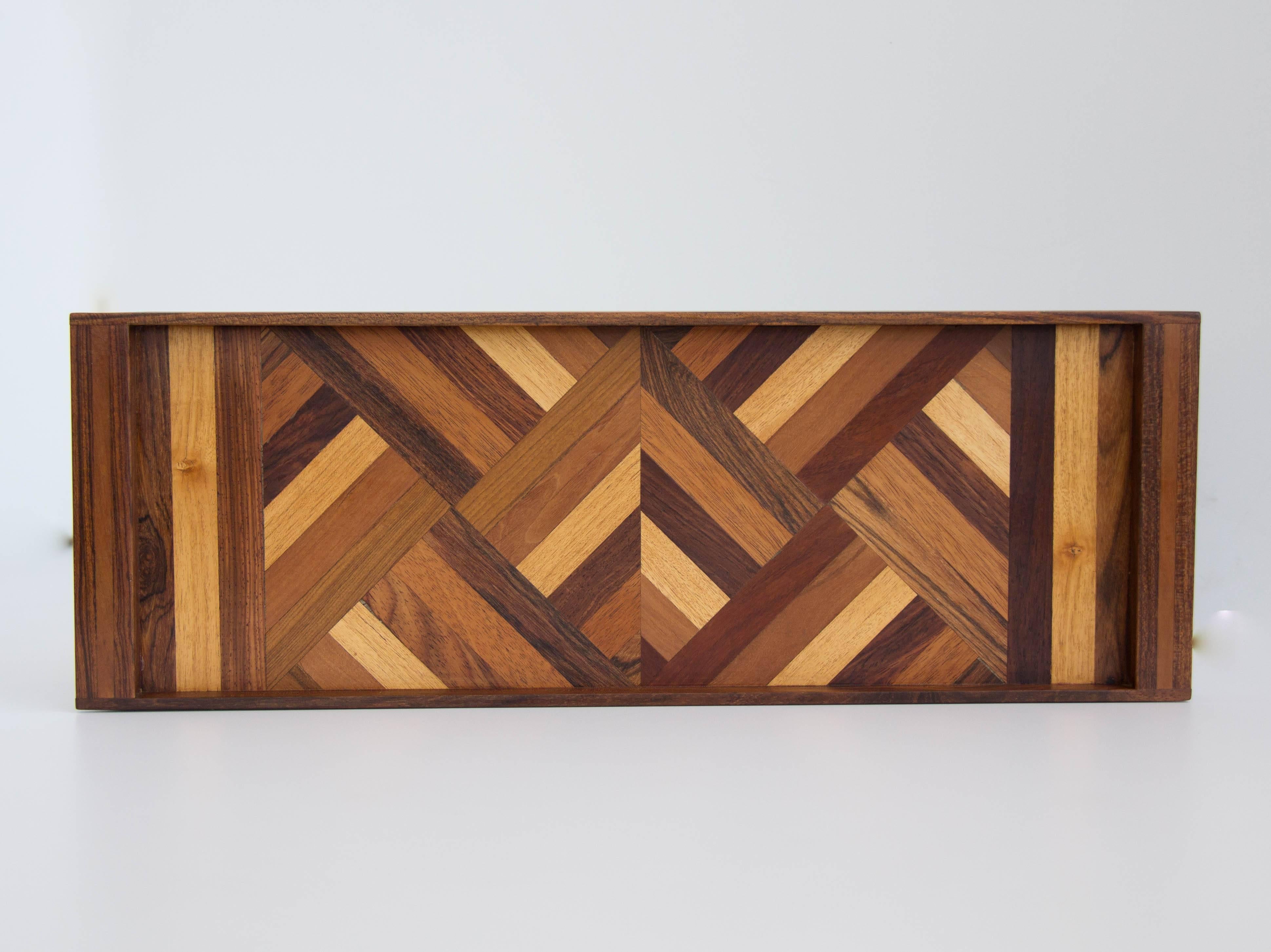 Mid-Century Modern Don Shoemaker Serving Tray with Wood Inlay