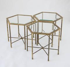 Set of Three Mastercraft Hexagonal Side Tables