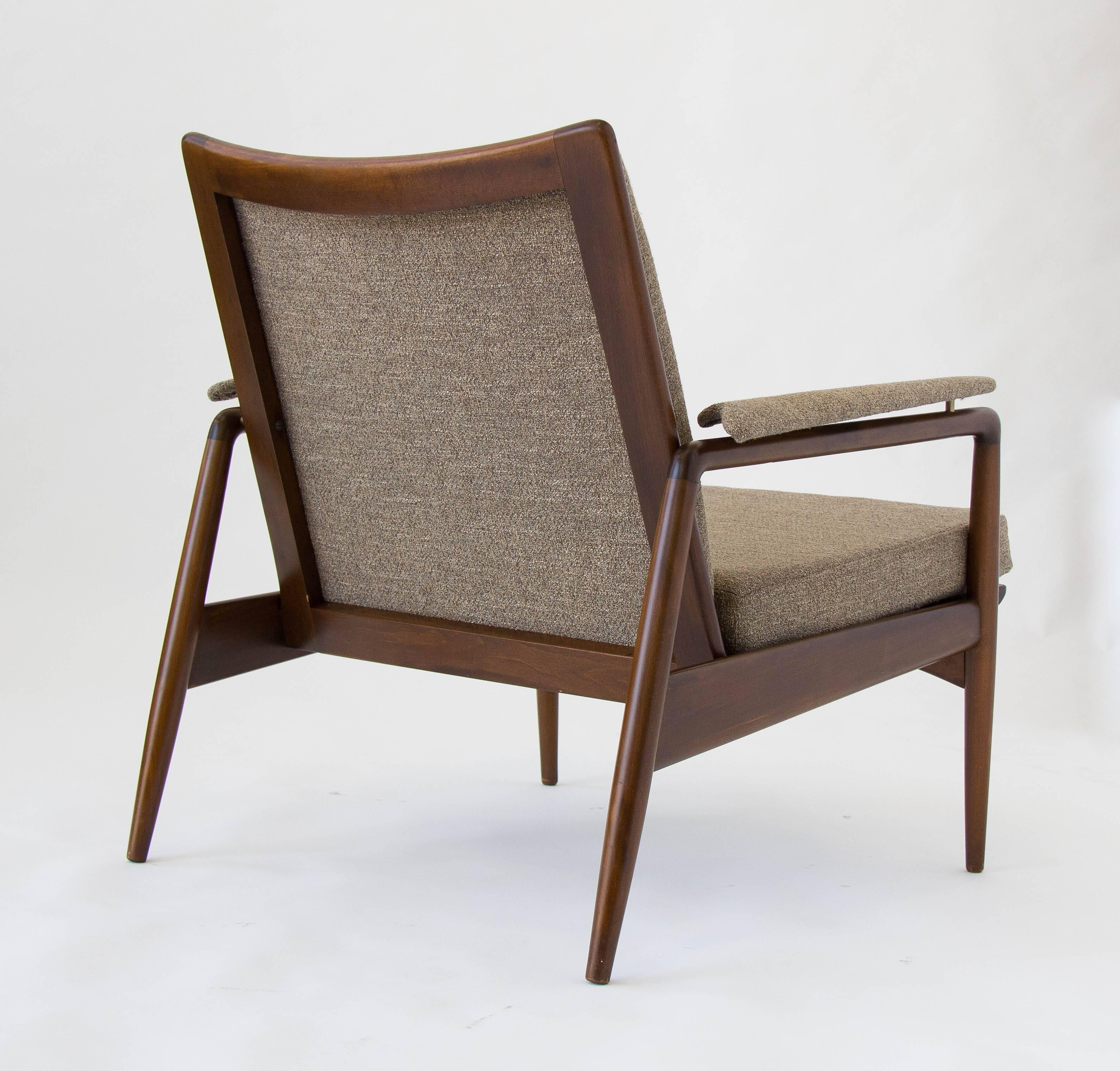Brass Danish Modern Lounge Chair Imported by Selig