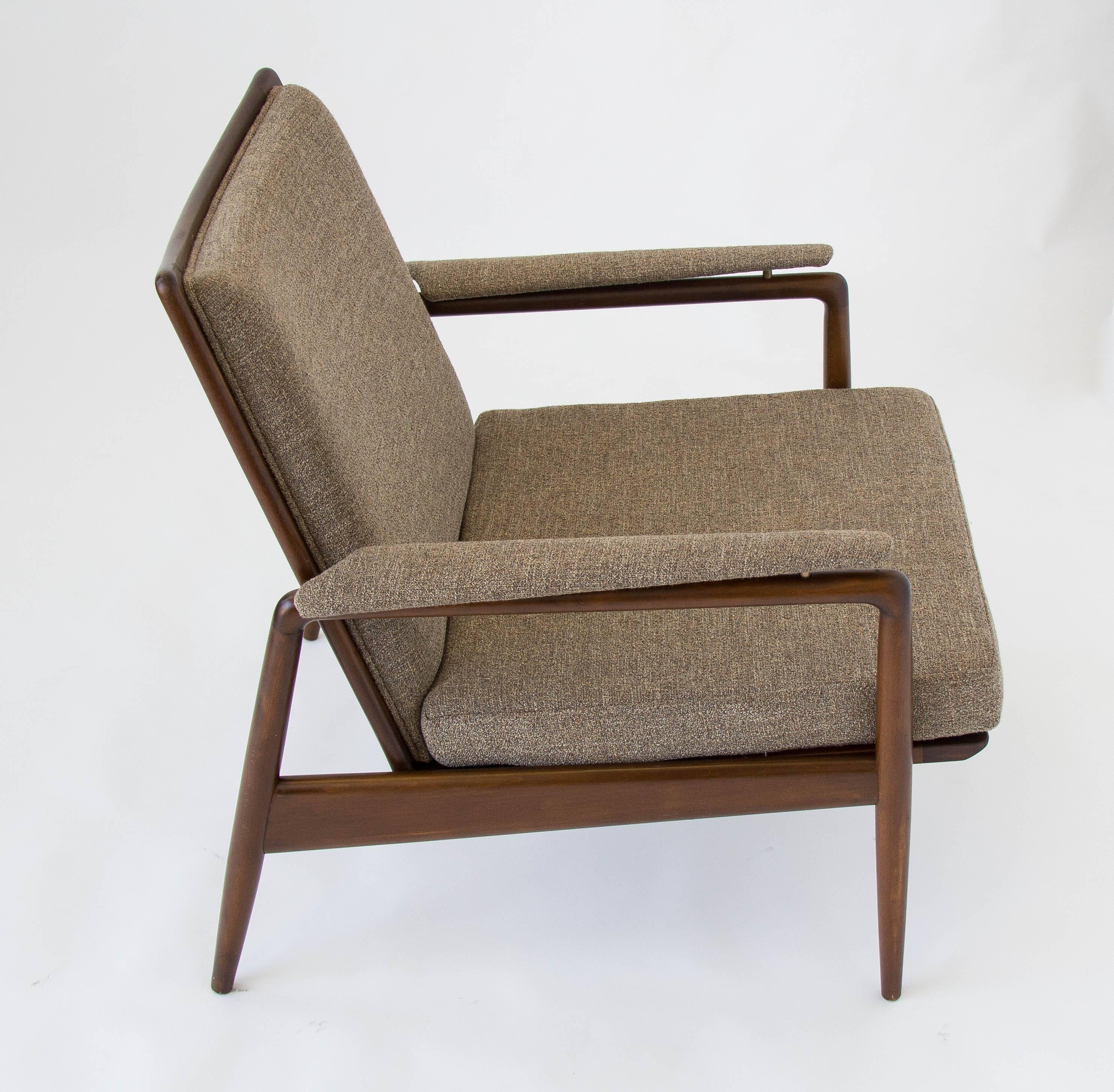 Stained Danish Modern Lounge Chair Imported by Selig