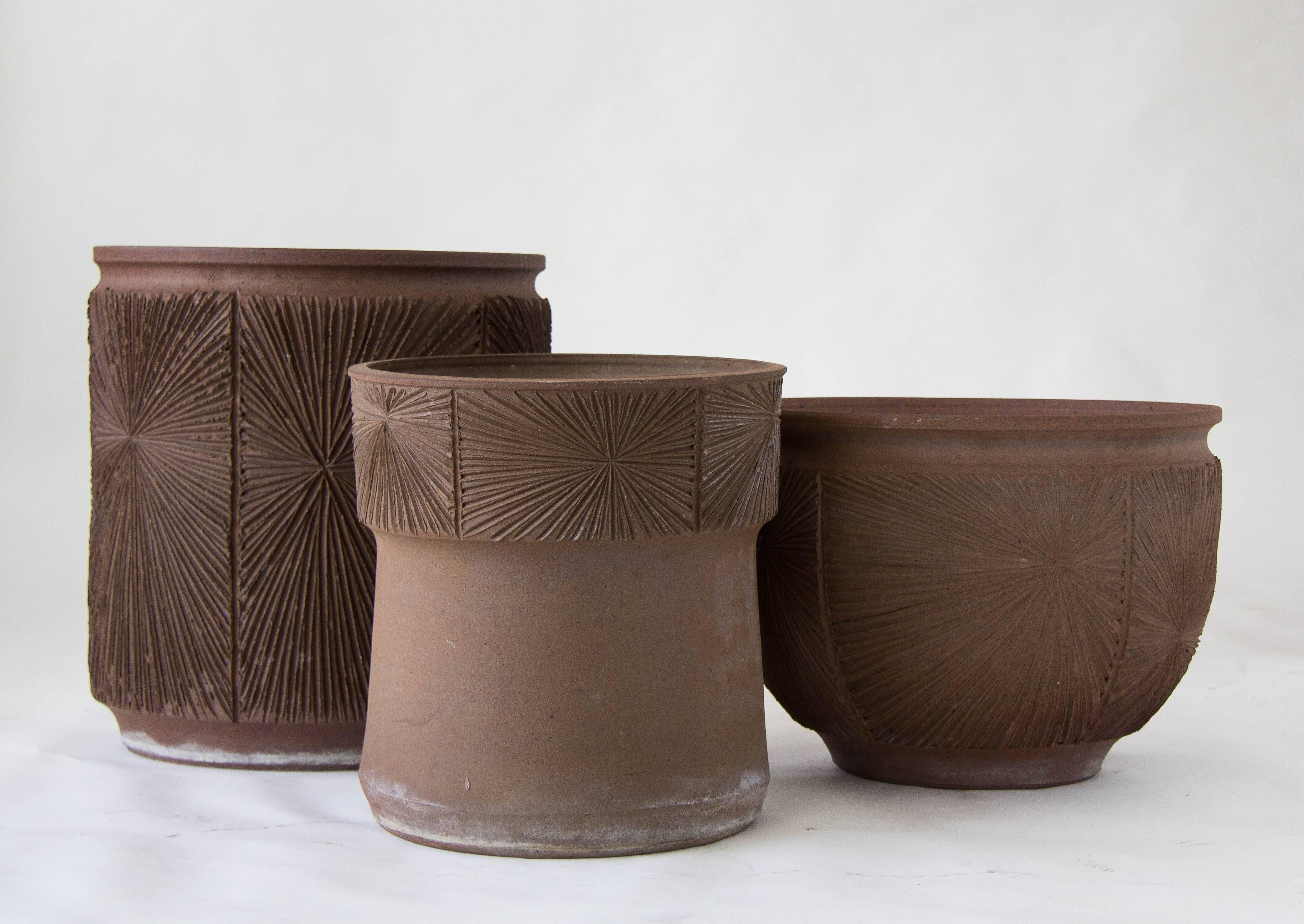 Stoneware David Cressey/Robert Maxwell Earthgender Cylindrical Planter