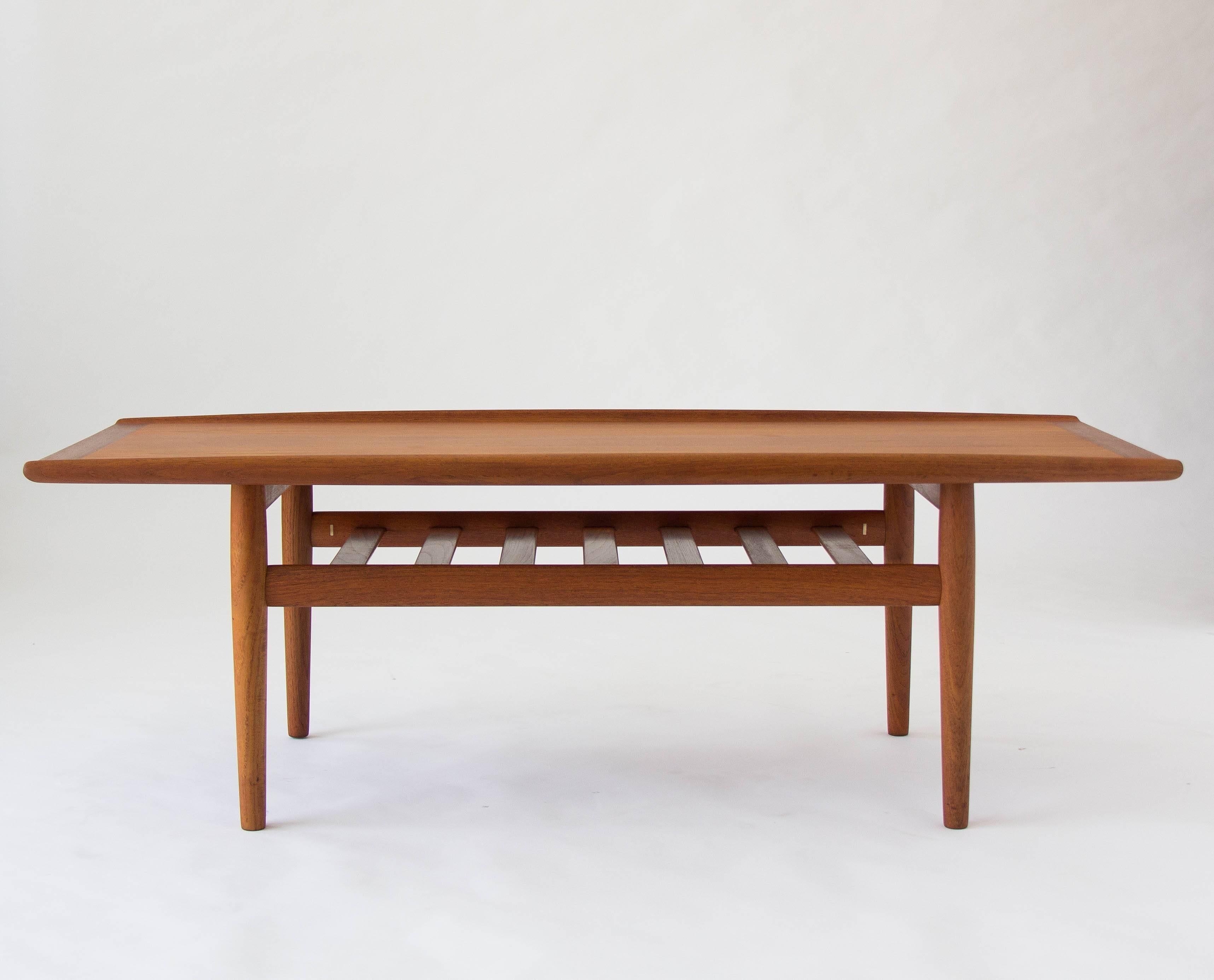 20th Century Grete Jalk Coffee Table with Slatted Shelf