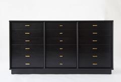 Drexel Ebonized Dresser with Brass Pulls