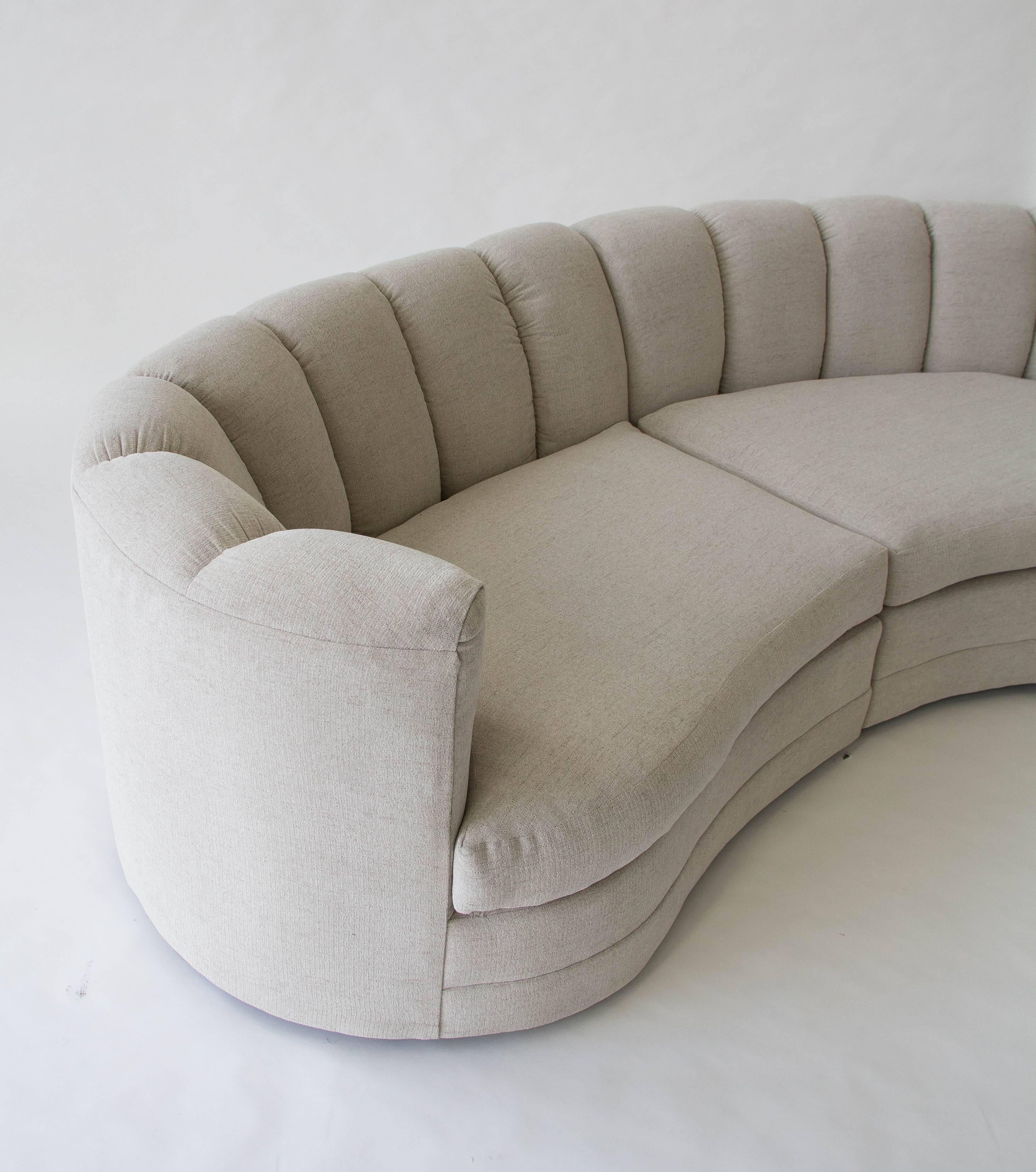 Modern Custom 1980s Semicircular Sofa