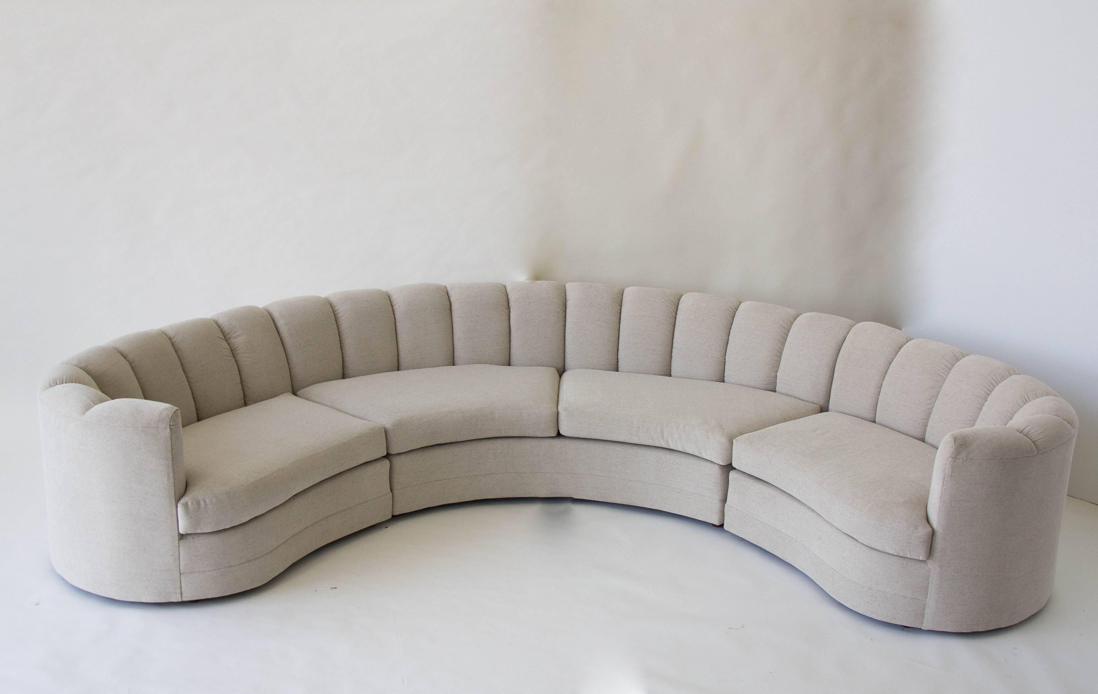 Custom 1980s Semicircular Sofa In Excellent Condition In Los Angeles, CA