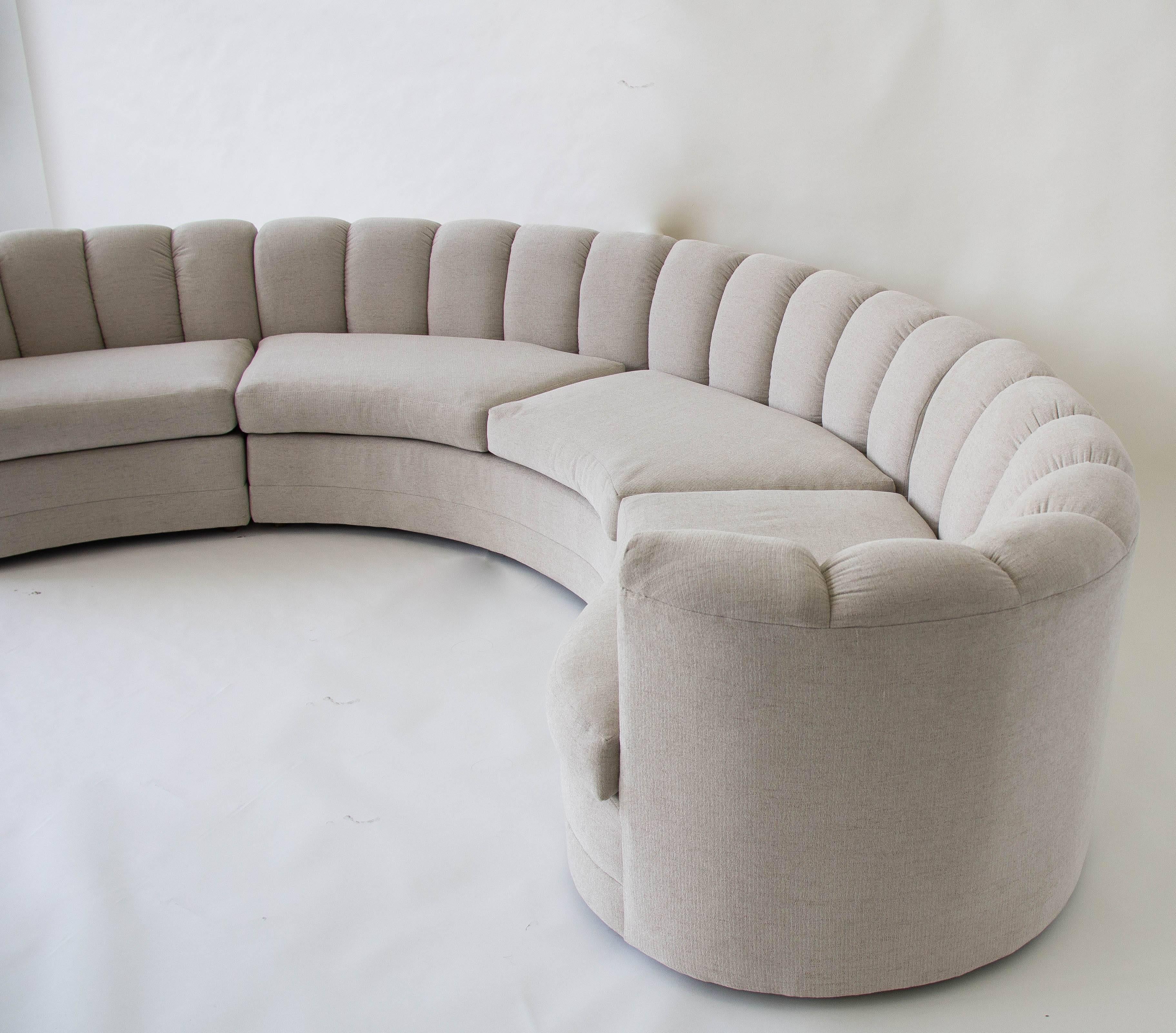 Custom 1980s Semicircular Sofa 1