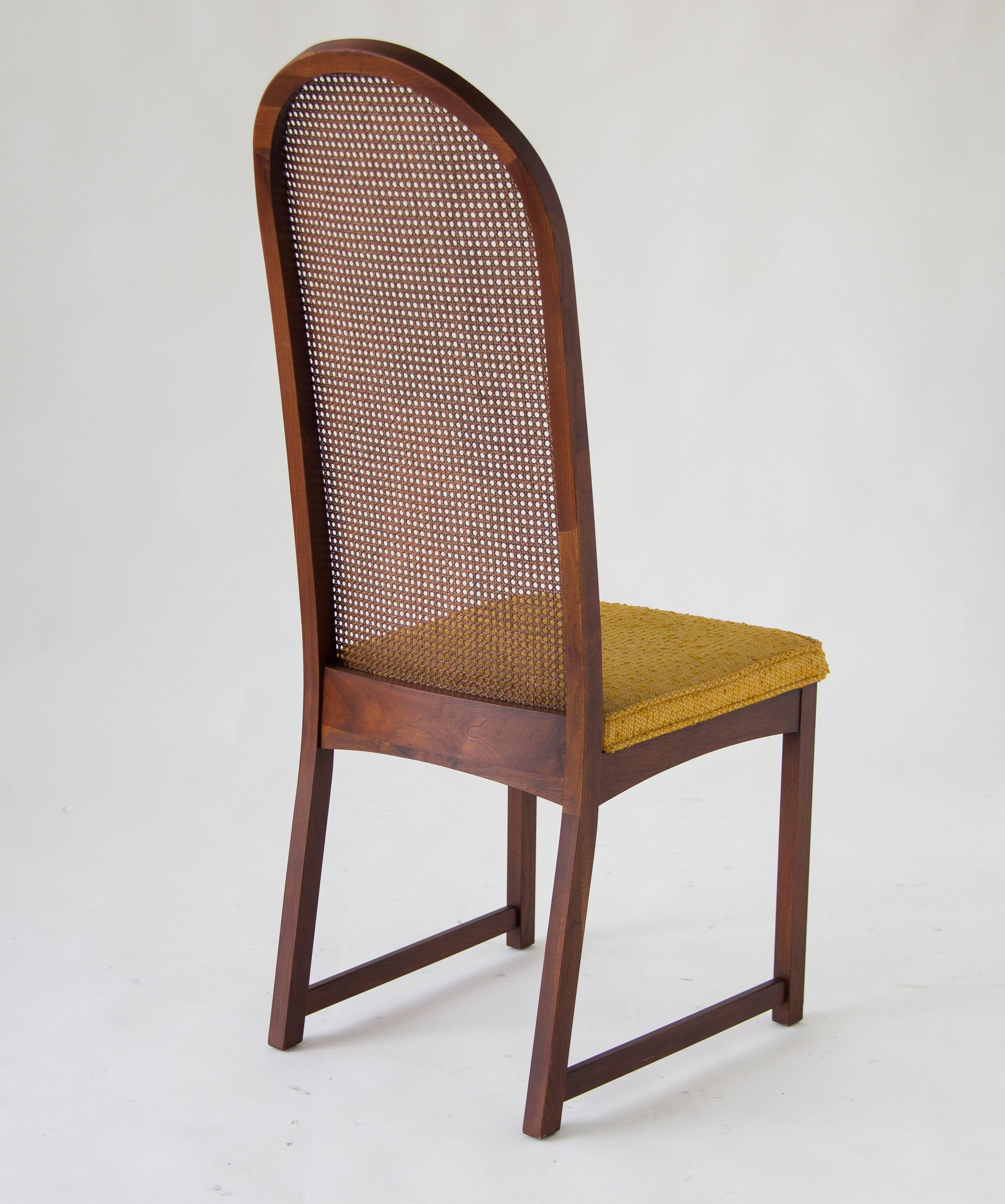 Set of Six High-Backed Cane Dining Chairs by Milo Baughman In Good Condition In Los Angeles, CA