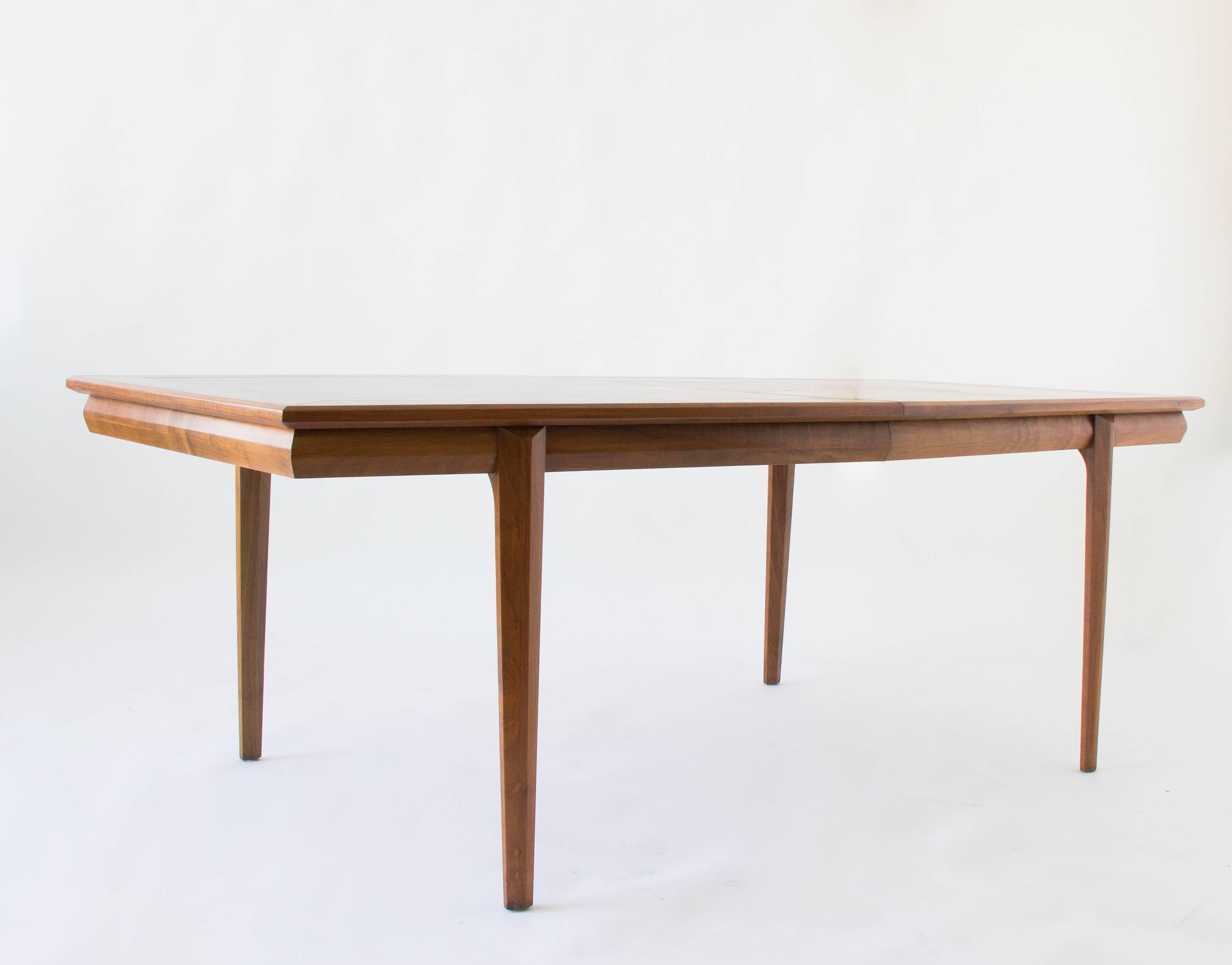 American Cal-Mode Dining or Conference Table with Burlwood Inlay