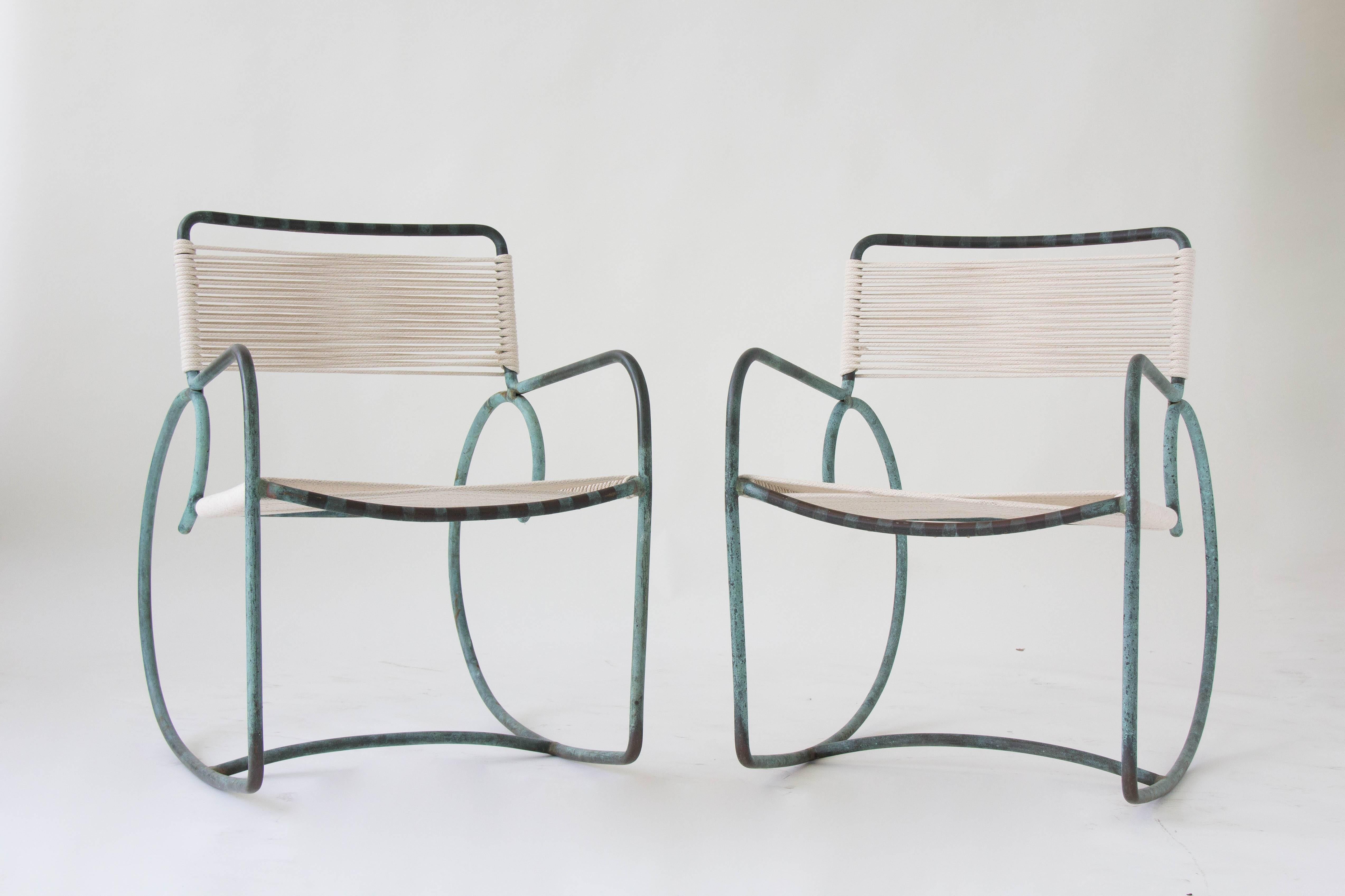 Mid-Century Modern Pair of Walter Lamb Patio Rocking Chairs for Brown Jordan