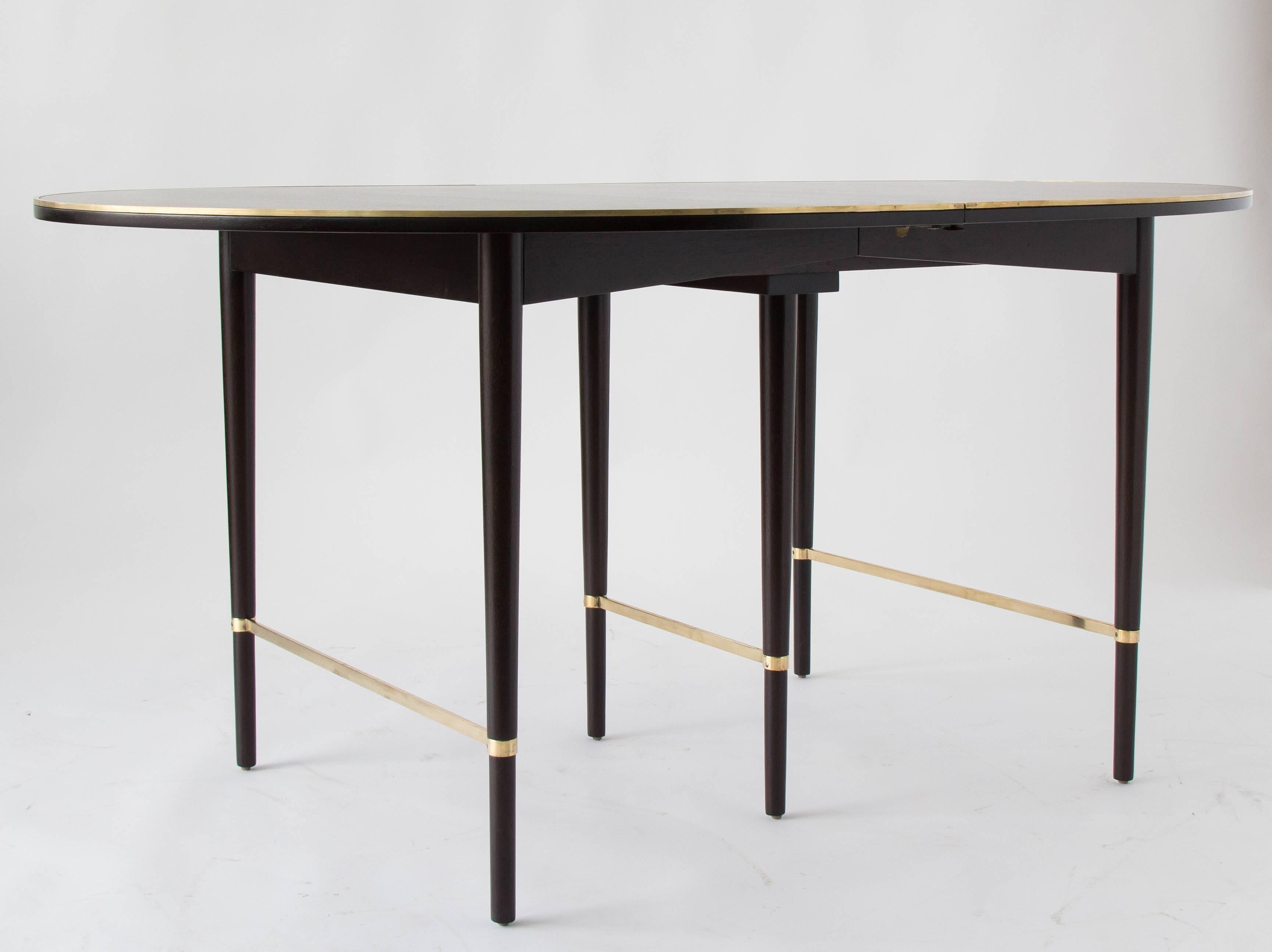 Mid-Century Modern Paul McCobb Connoisseur Dining Table with Brass Edging