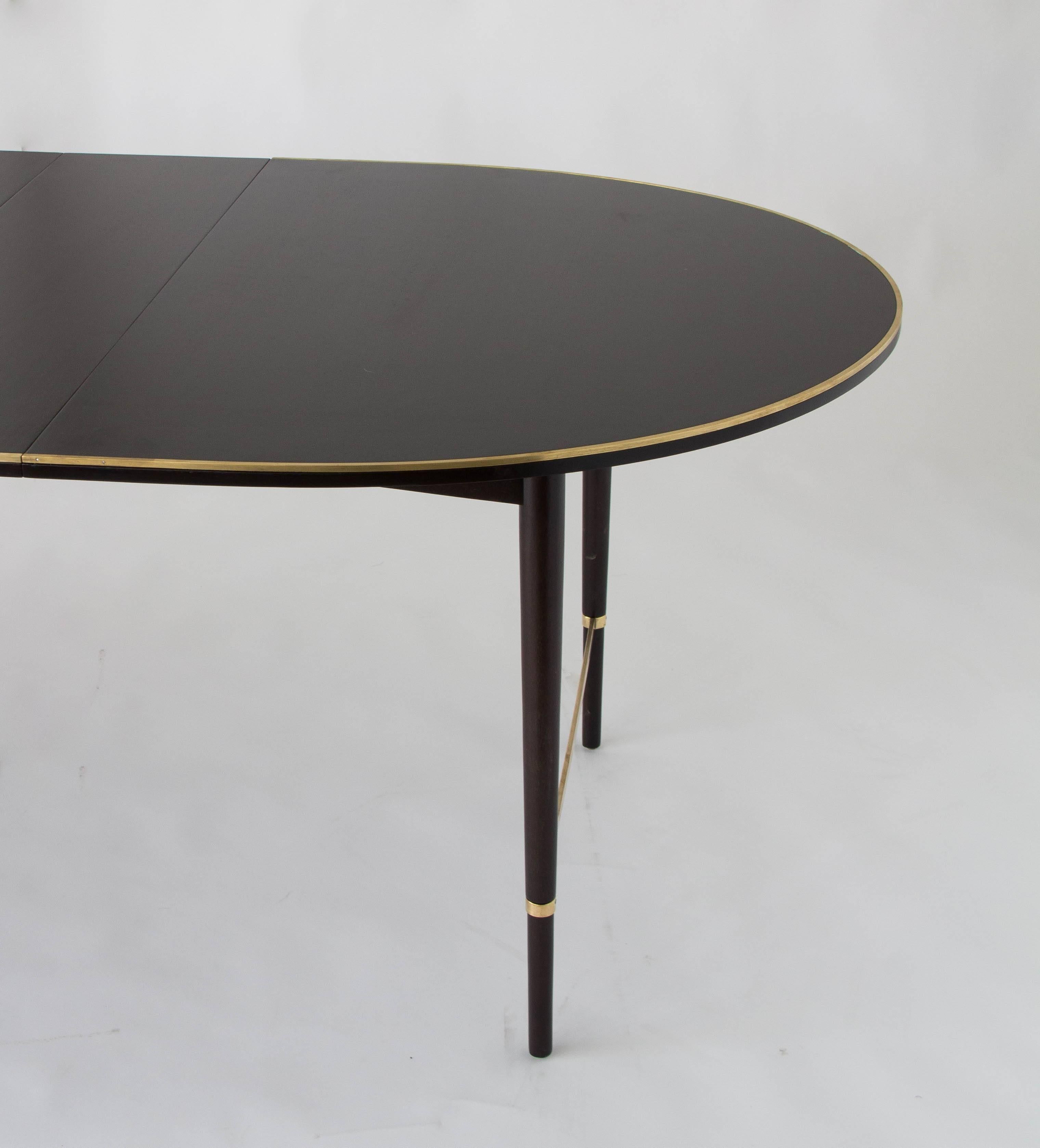 American Paul McCobb Connoisseur Dining Table with Brass Edging