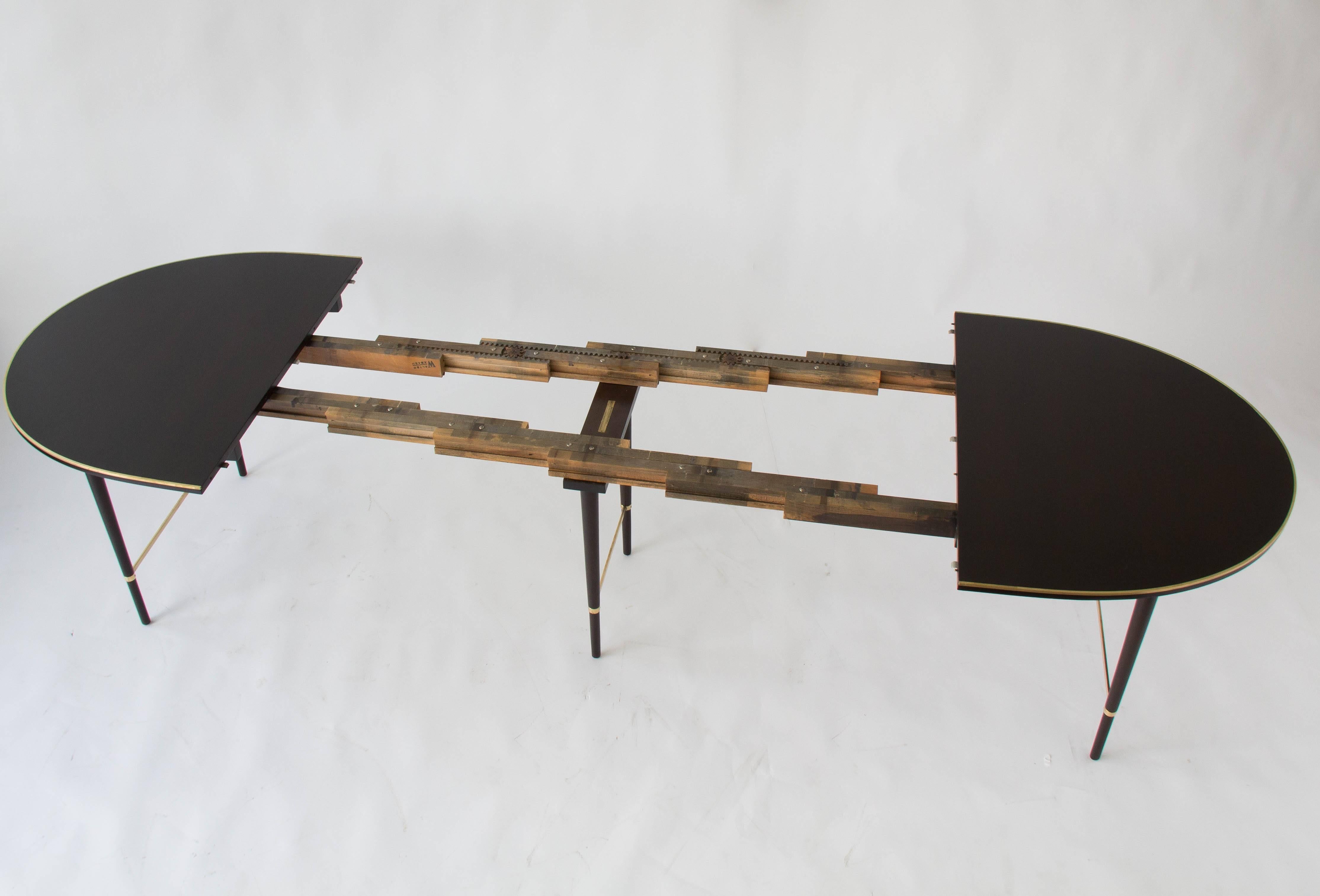 Paul McCobb Connoisseur Dining Table with Brass Edging In Excellent Condition In Los Angeles, CA