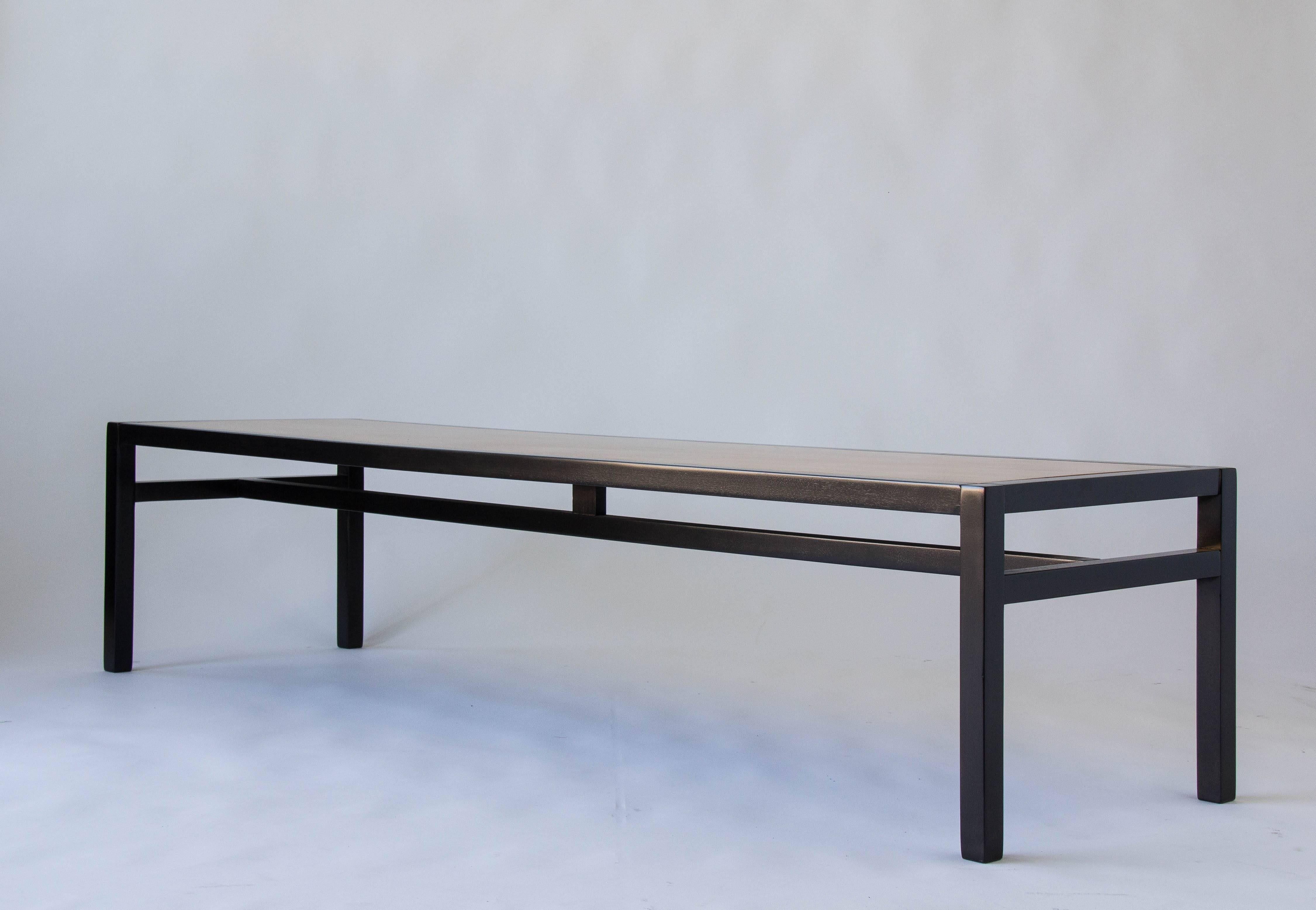Coffee Table with Ebonized Frame In Excellent Condition In Los Angeles, CA
