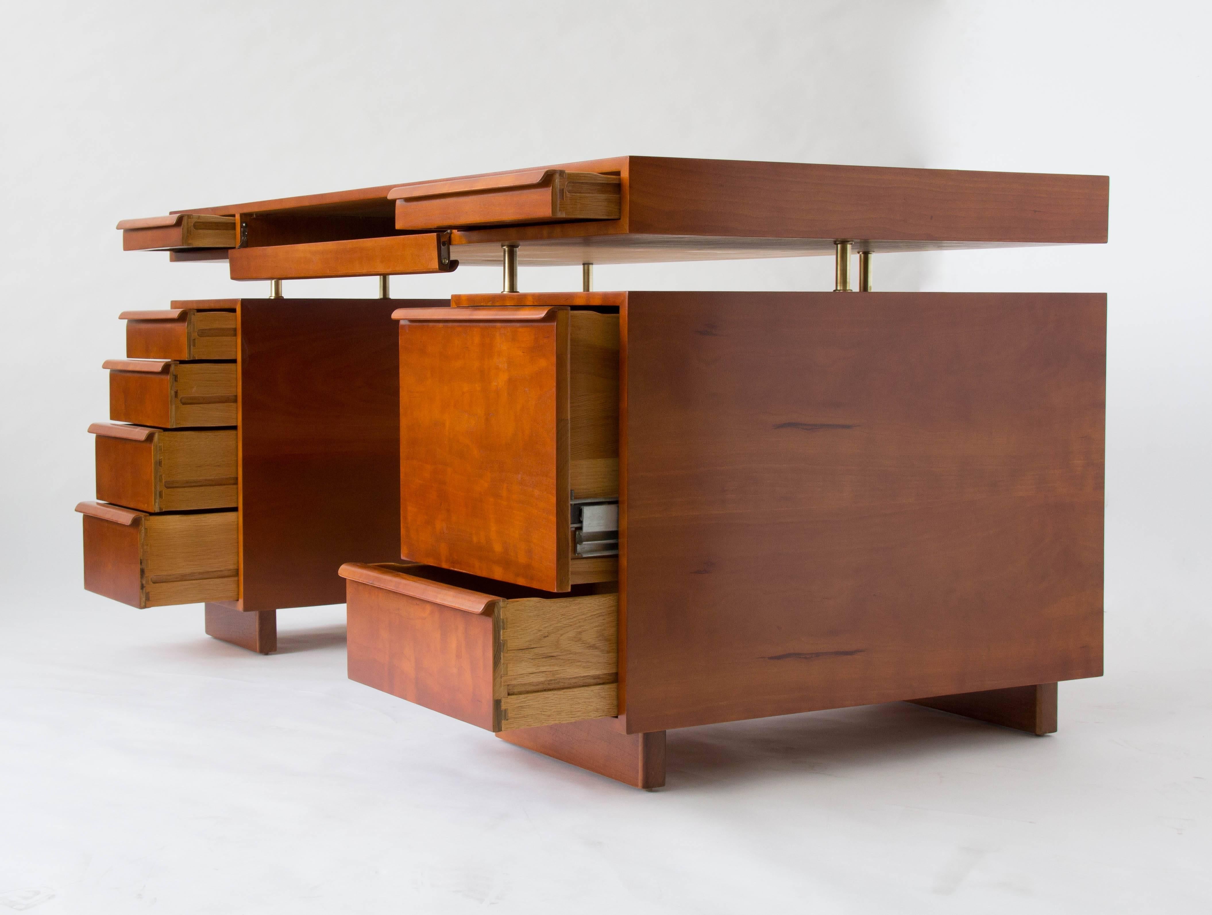 Edward Wormley for Dunbar Floating Top Partners Desk In Excellent Condition In Los Angeles, CA