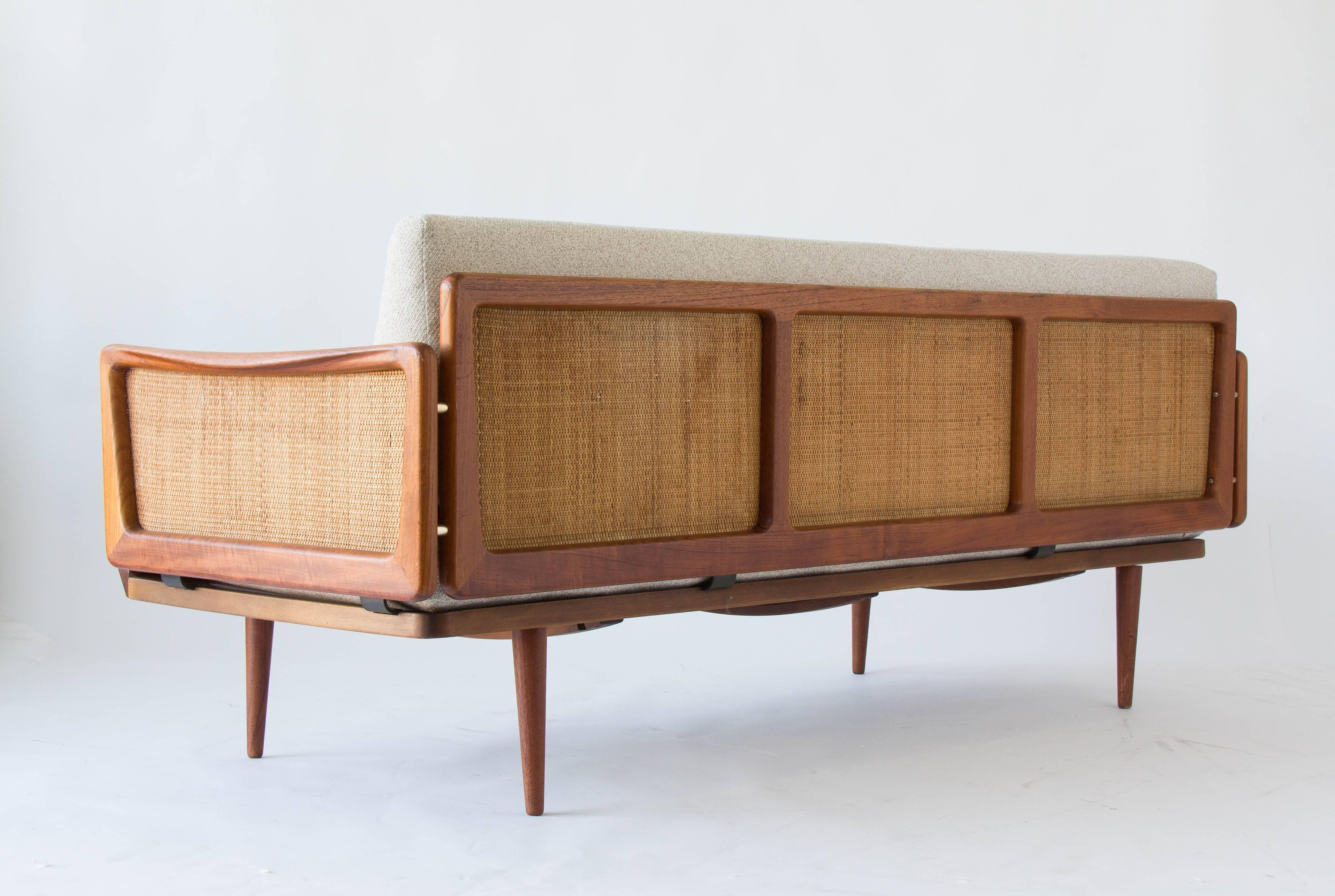 Scandinavian Modern Sofa with Cane Details by Peter Hvidt and Orla Mølgaard-Nielsen for John Stuart