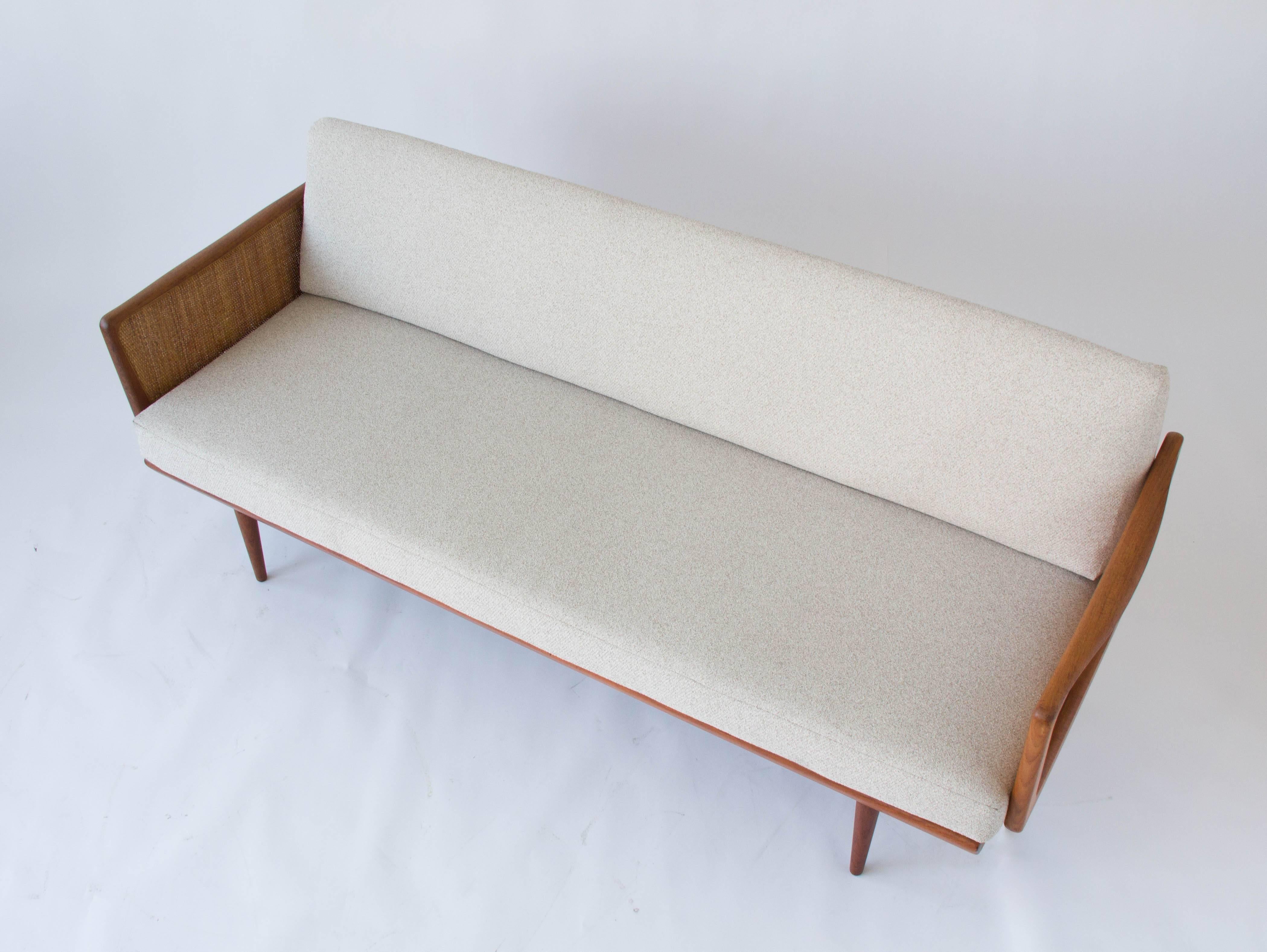 Sofa with Cane Details by Peter Hvidt and Orla Mølgaard-Nielsen for John Stuart In Excellent Condition In Los Angeles, CA