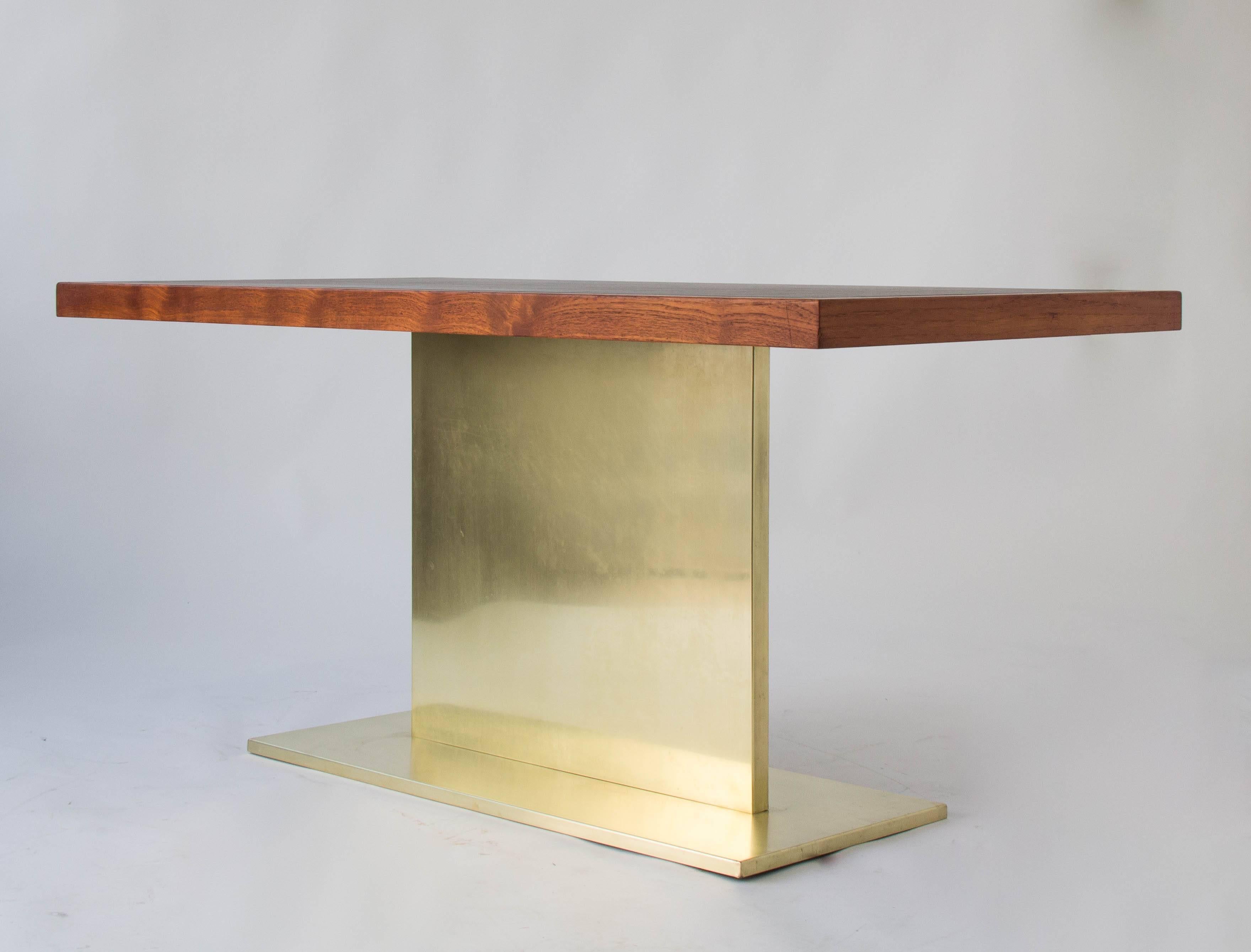 Mid-Century Modern Warren Platner Desk on Polished Bronze Pedestal
