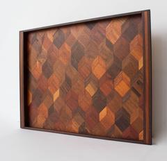 Rosewood Tray with Geometric Inlay by Don Shoemaker for Señal