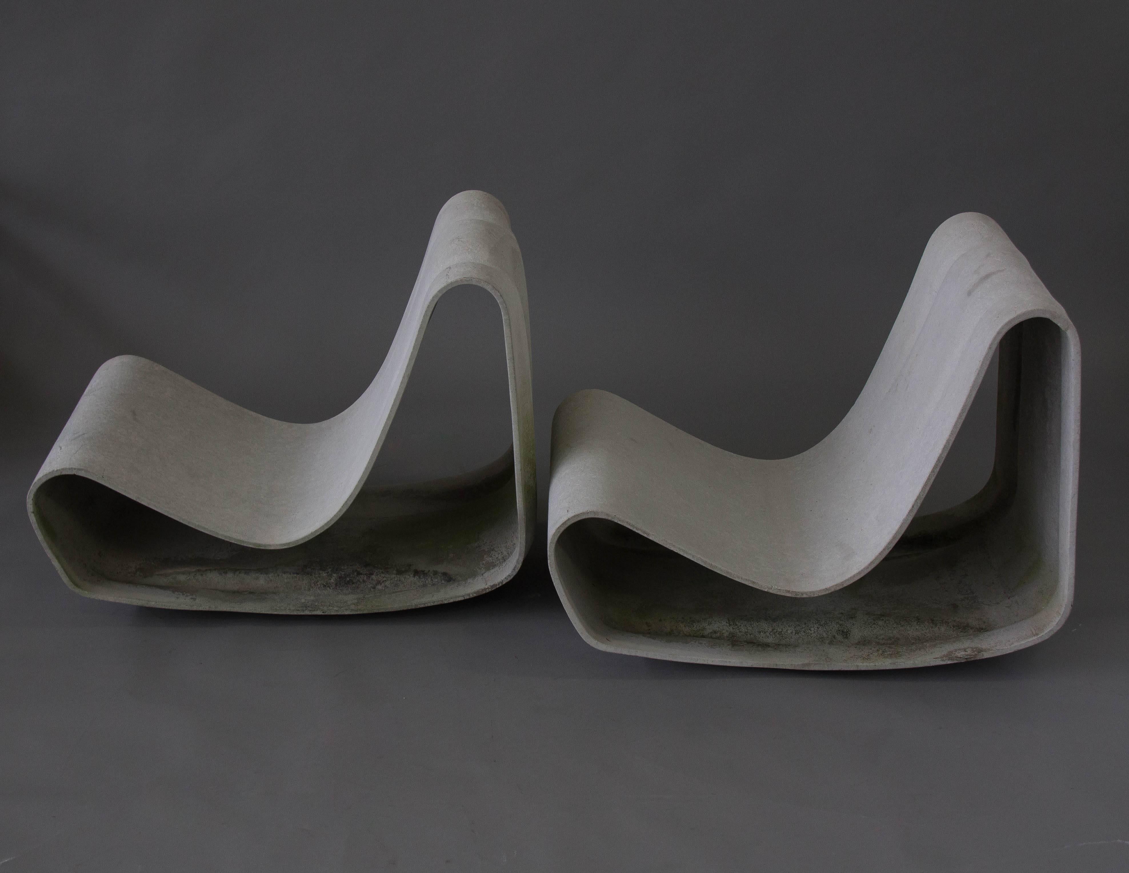 Modern Pair of Eternit Garden Chairs by Will Guhl