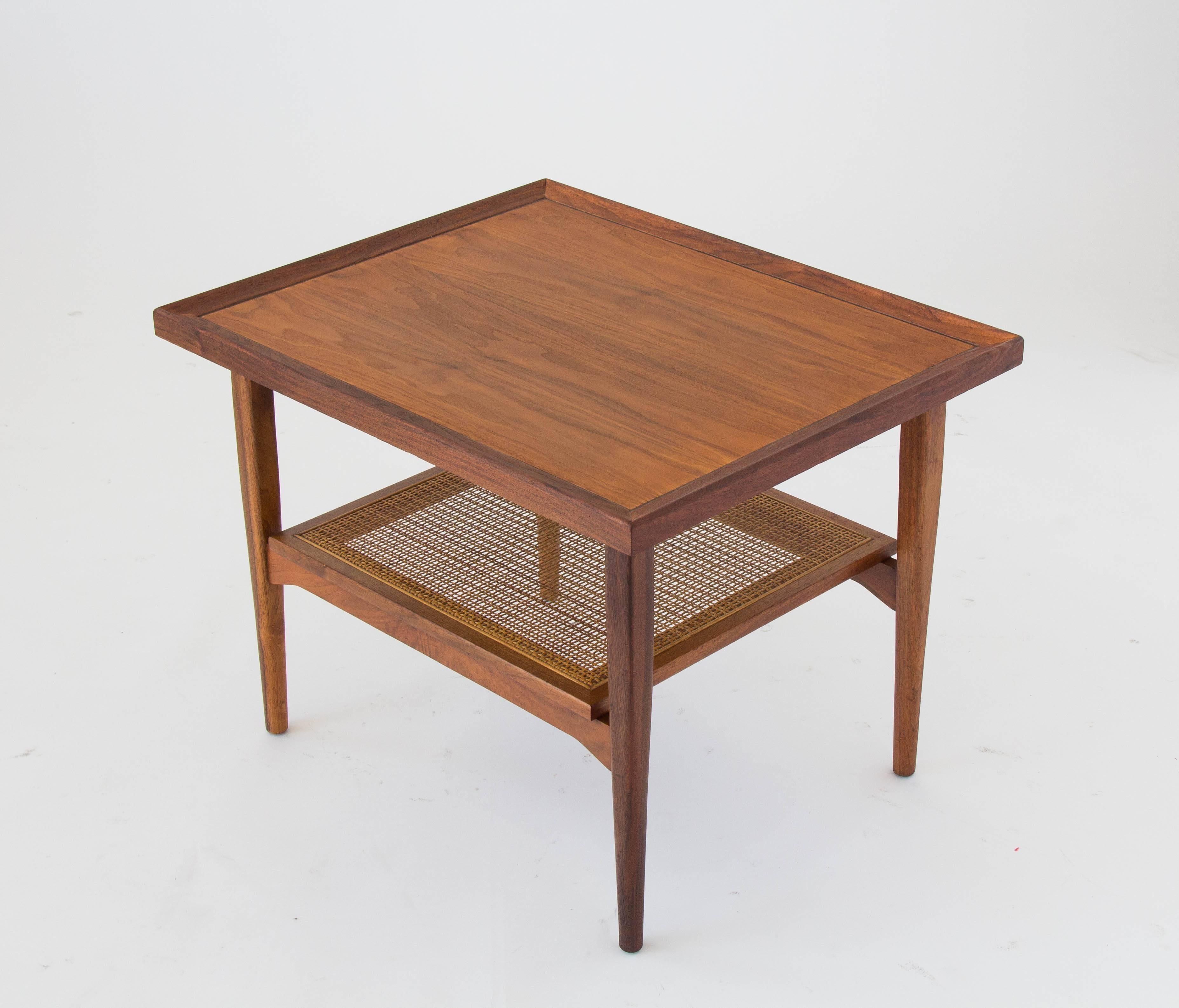 American Drexel Declaration Side Table with Cane Shelf