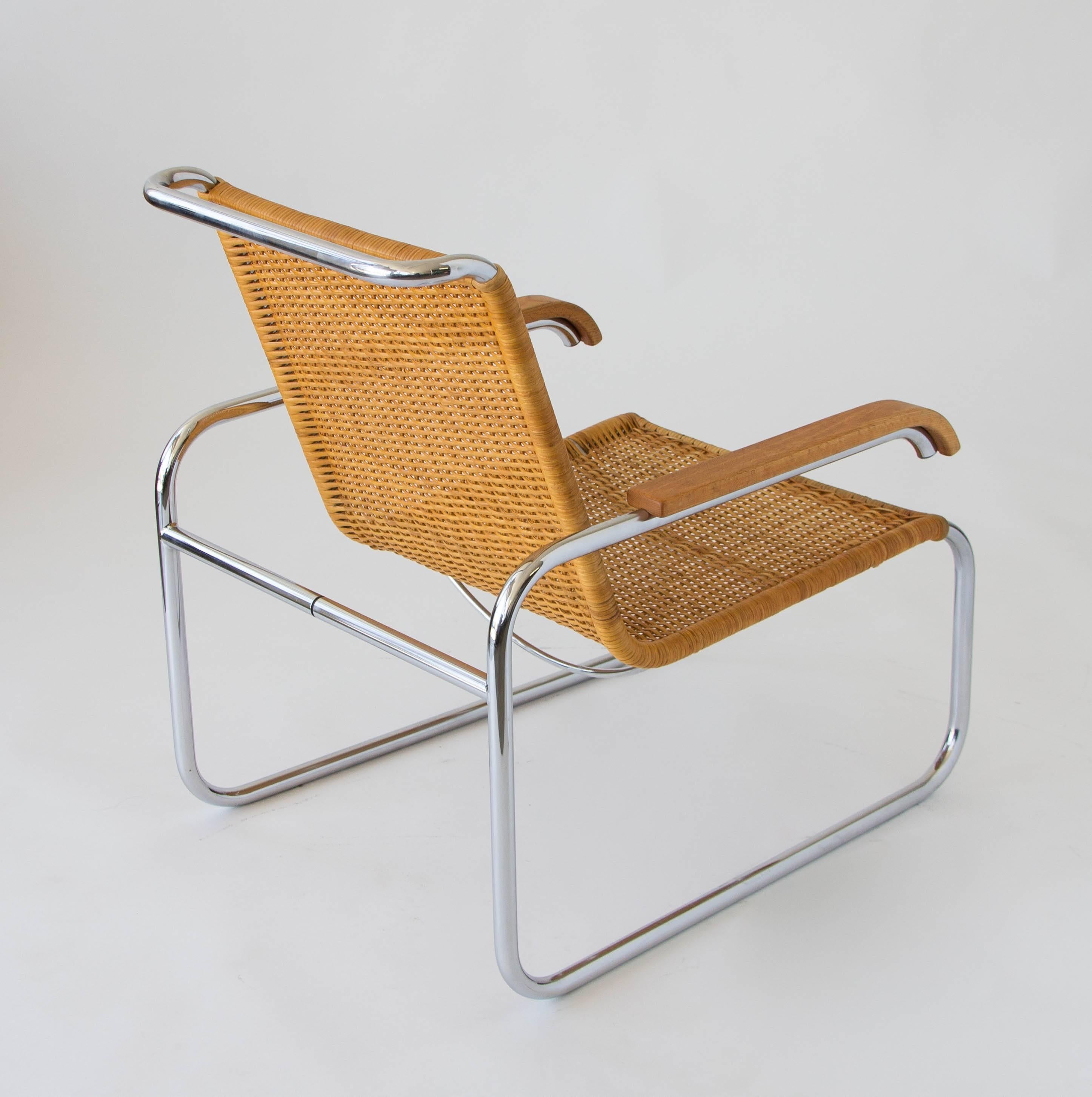 Bauhaus Marcel Breuer for Thonet B35 Rattan Lounge Chair
