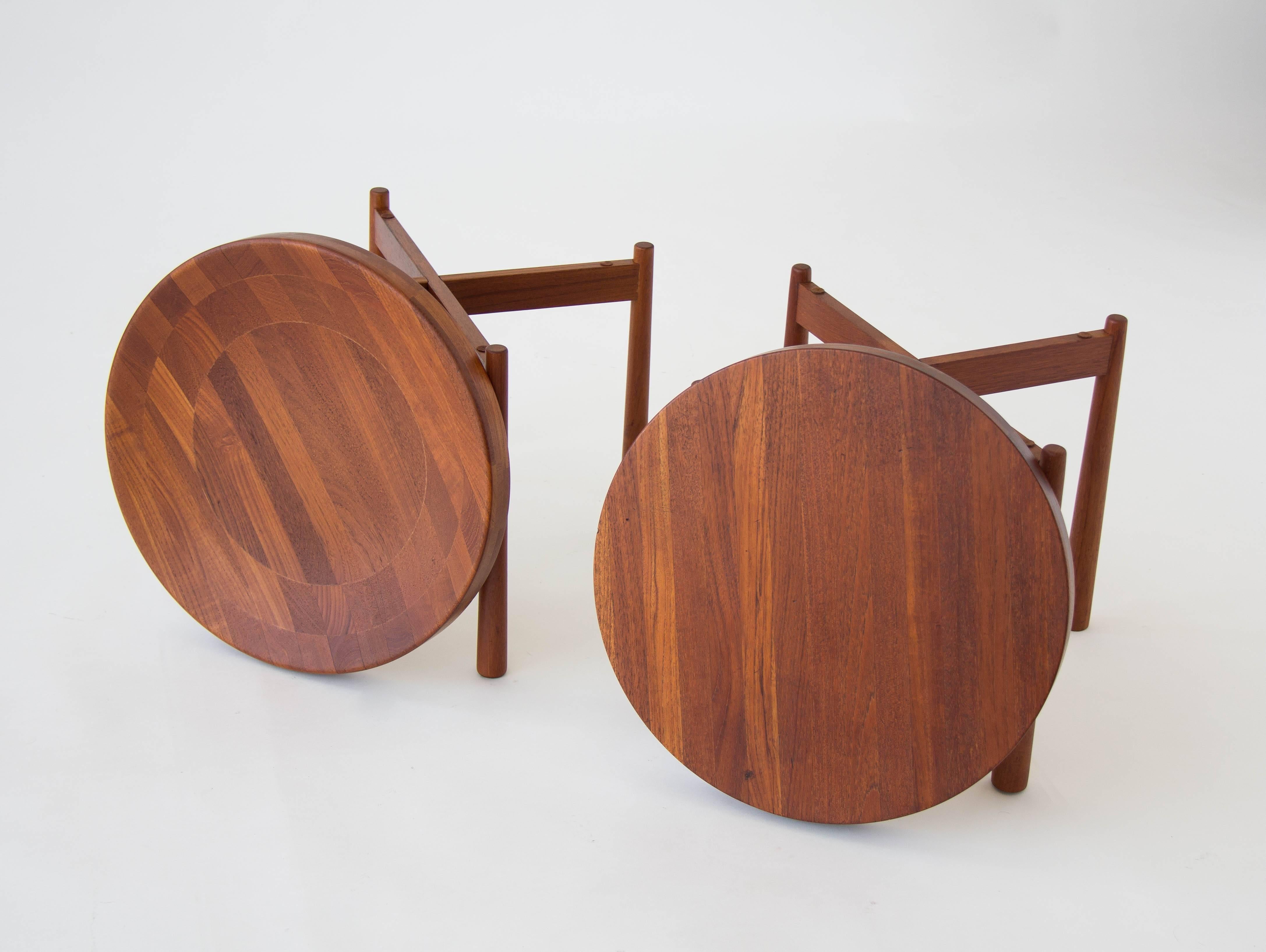 20th Century Pair of Teak Tray Tables in the style of Jens Quistgaard