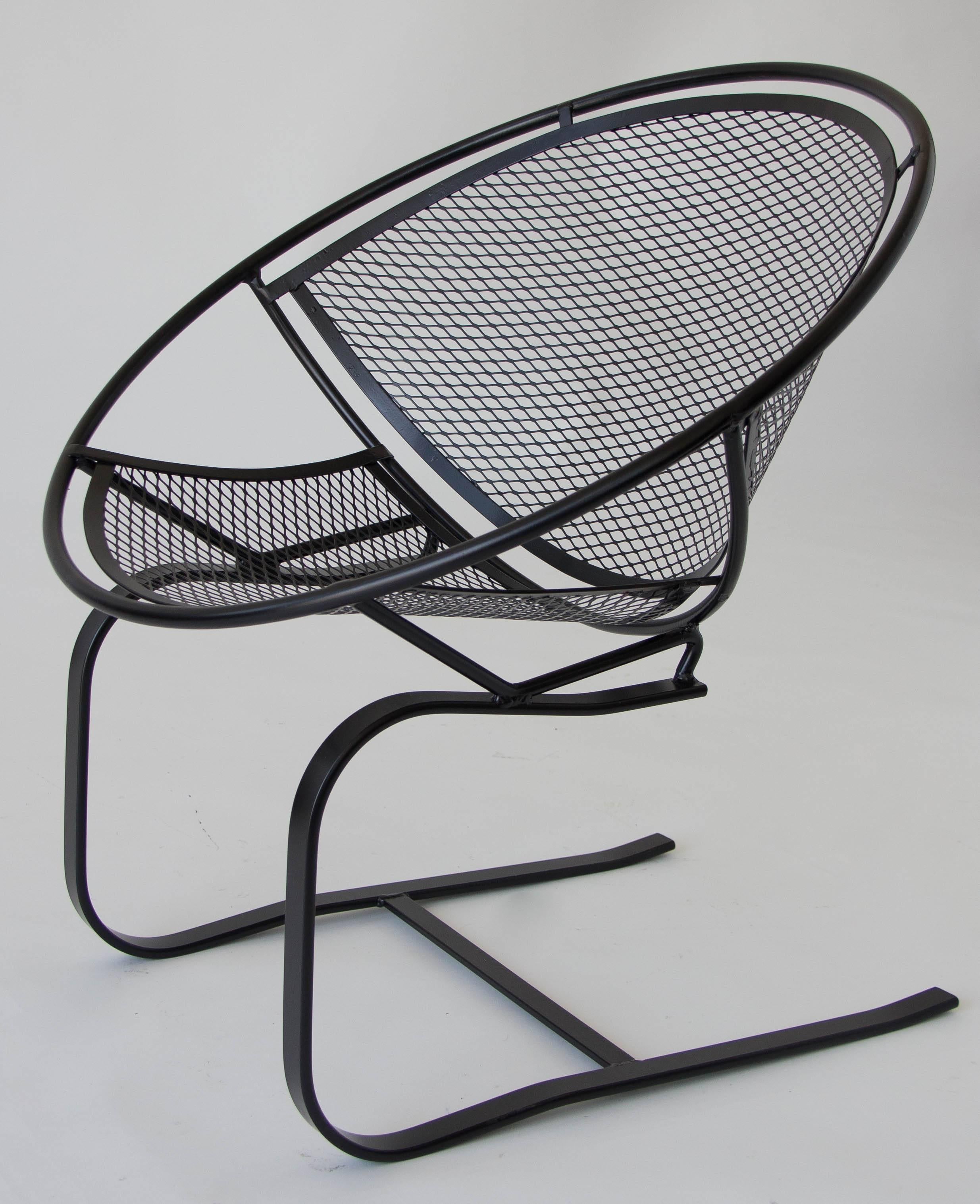 Wrought Iron Pair of Salterini Patio Rocking Chairs by Maurizio Tempestini