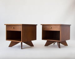 Pair of Nakashima Widdicomb "Origins" Walnut Nightstands