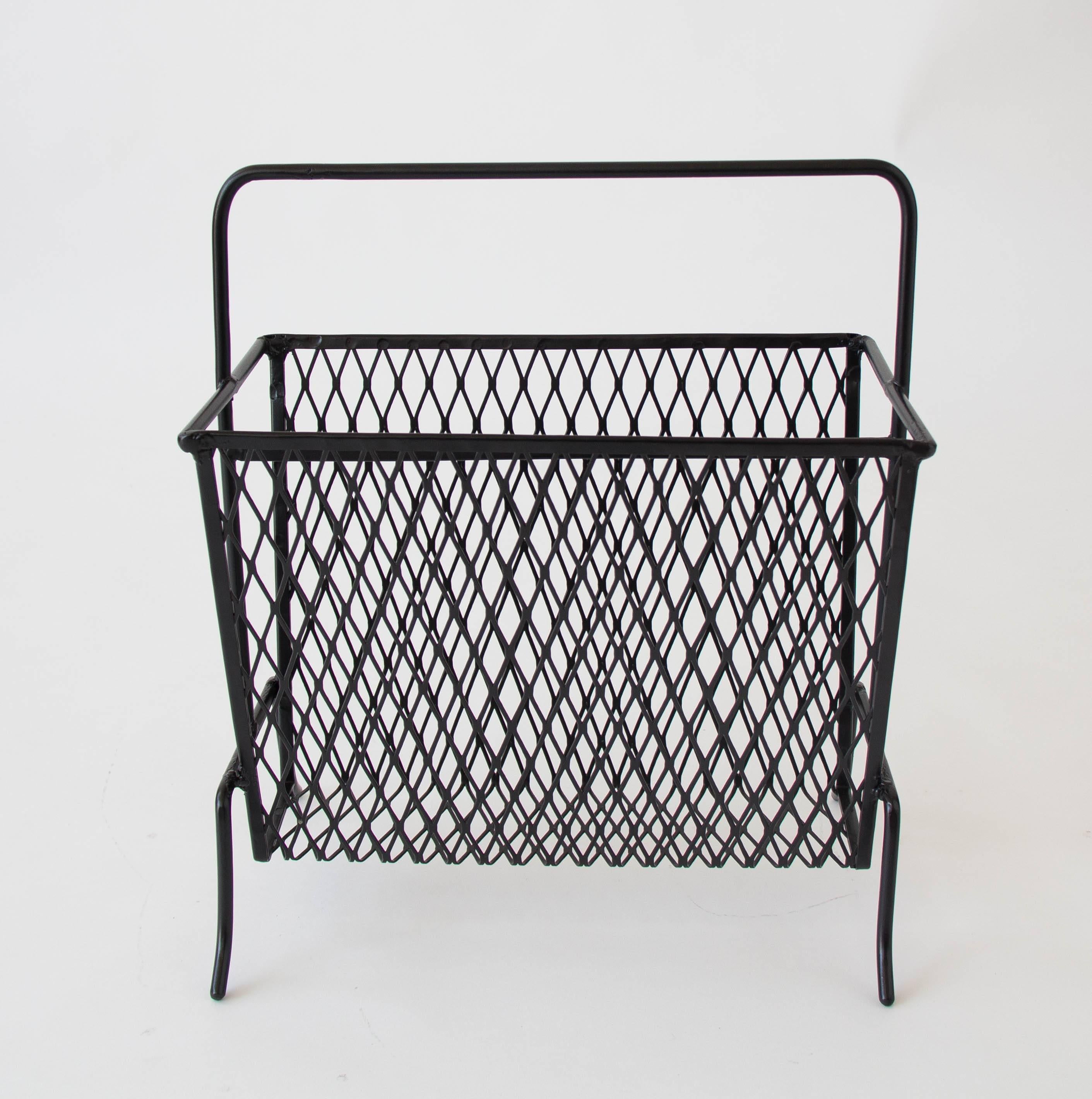 Mid-Century Modern Mid-Century Wire Mesh Magazine Rack