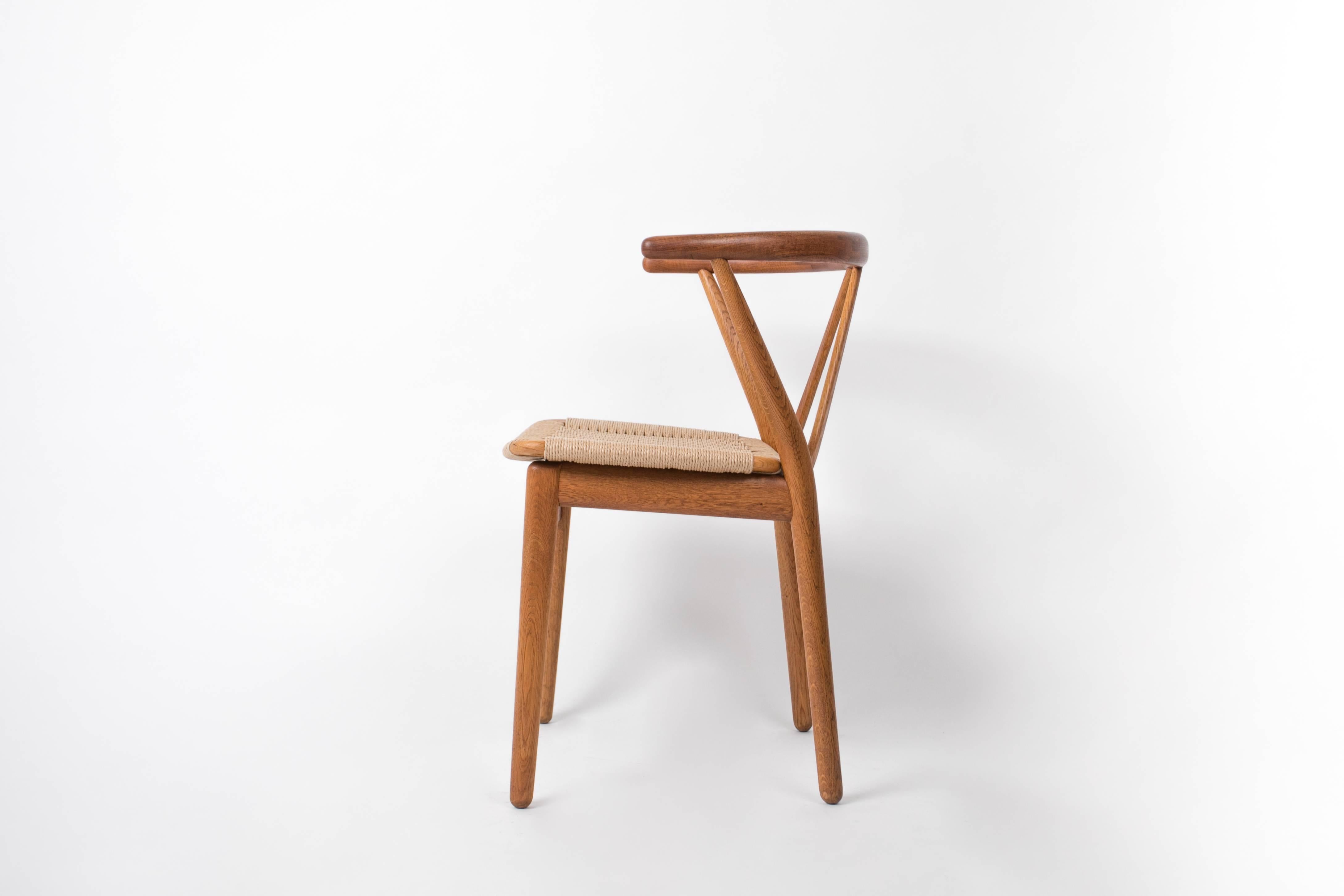 Hand-Woven Set of Six Model 255 Teak Dining Chairs by Henning Kjærnulf for Bruno Hansen