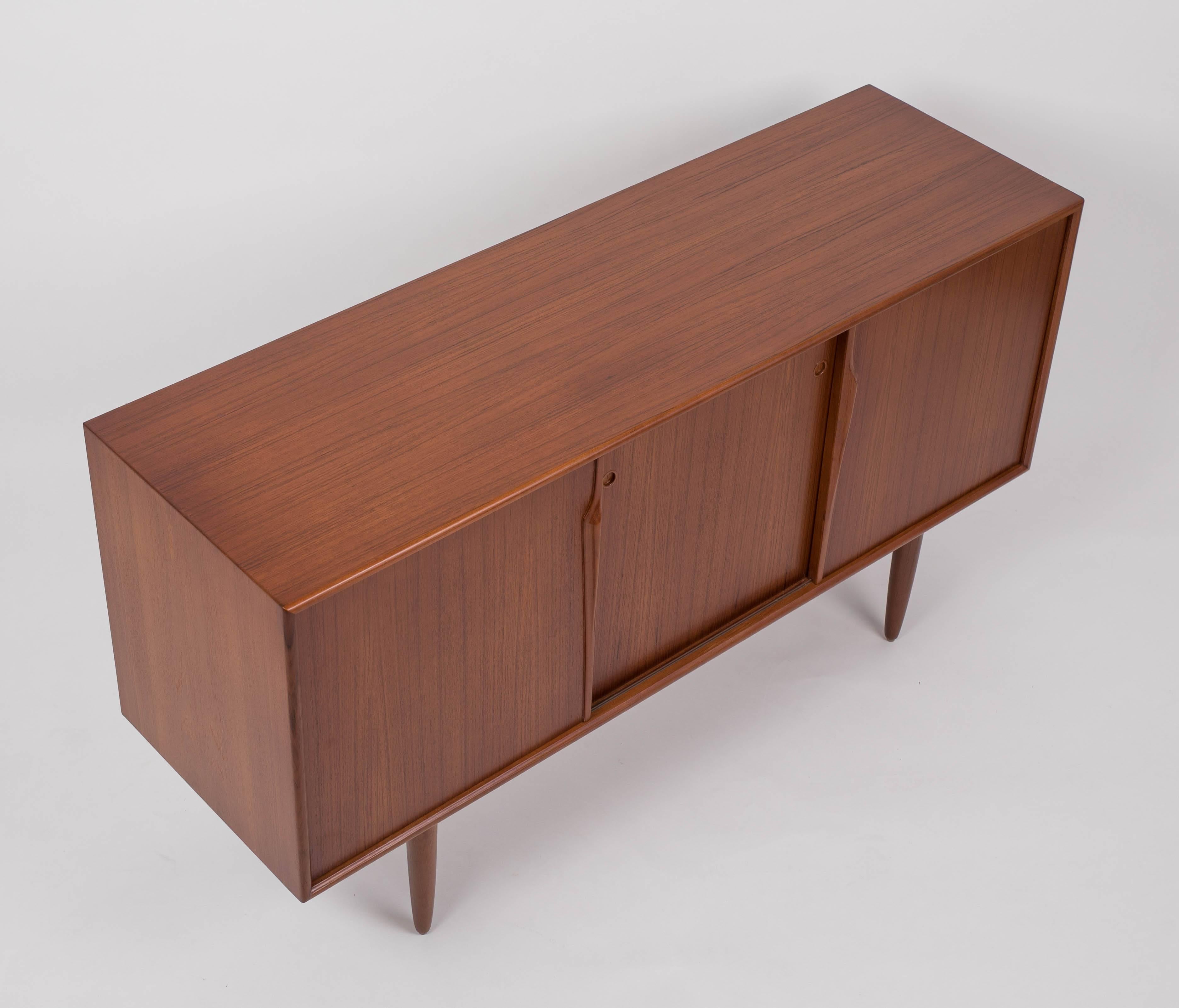 20th Century Gunni Omann Teak Cabinet with Three Sliding Panels